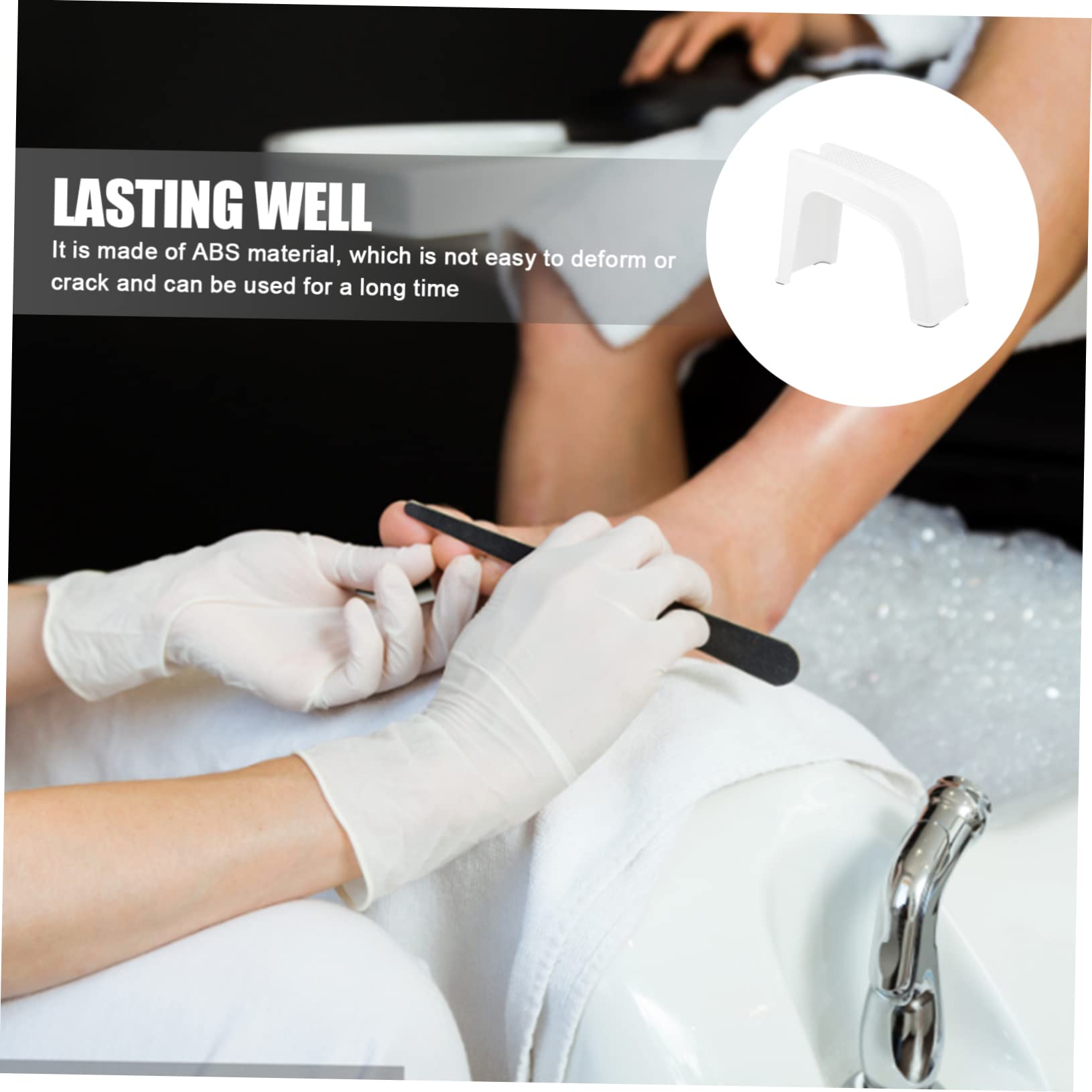 Homoyoyo Sgabello Poggiapiedi per Pedicure in ABS Beige, Confortevole e Antiscivolo, per Casa e Allenamento Pedicure Professionale