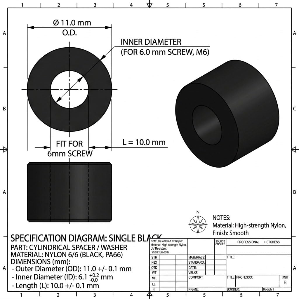Nylon Spacers & Standoffs - 125pc Assortment Kit -5 Nylon Spacers & Standoffs - 125pc Assortment Kit -5