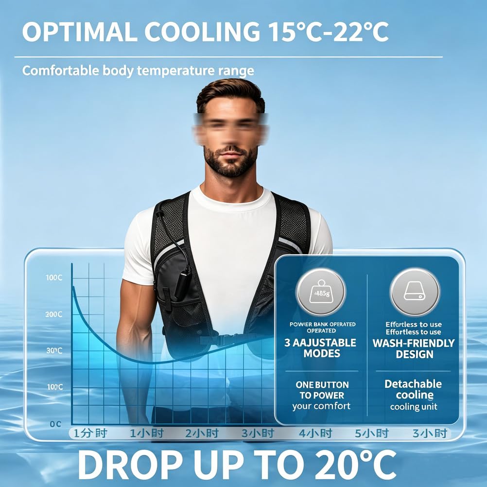 Chaleco Refrigerante Con Semiconductores, Chaleco De Aire Acondicionado Portátil Para Hombres Y Mujeres, Para La Construcción, Los Viajes Y Las Actividades Al Aire Libre En Los Calurosos Veranos