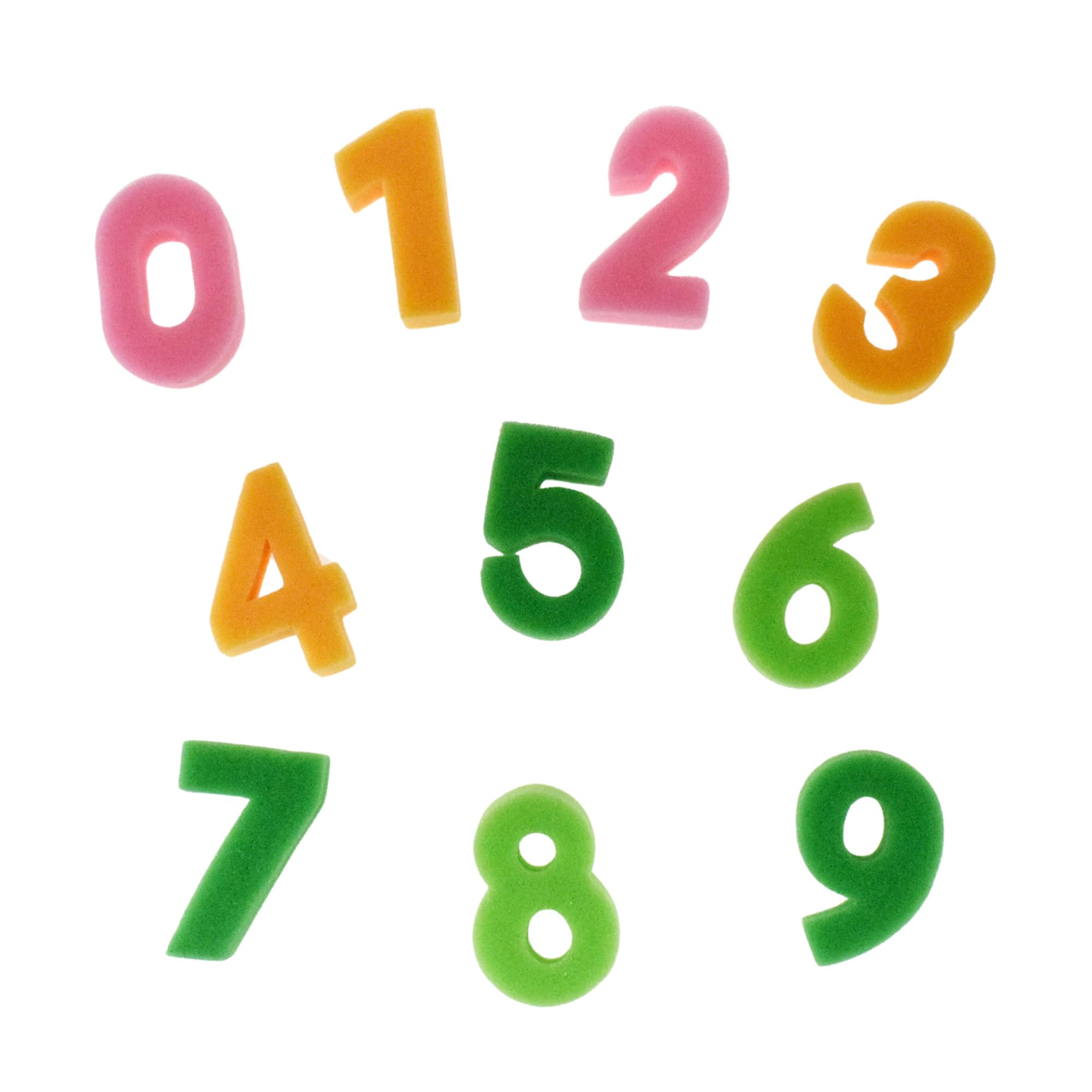 Homeford Number Craft Sponges, 2-1/4-inch, 10-Piece, Multicolor