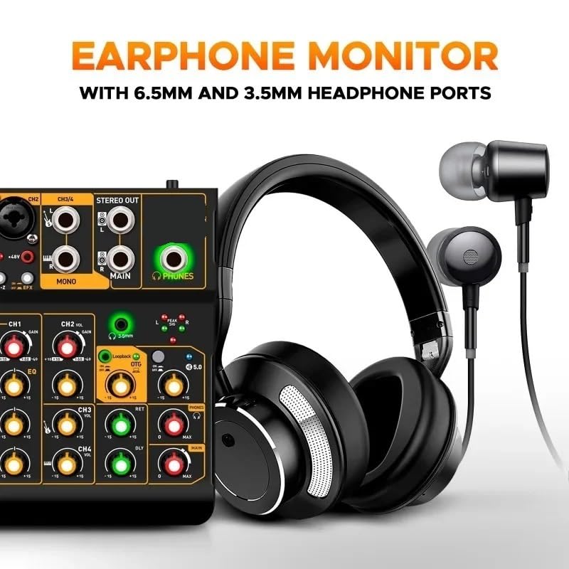 Table de mixage métal Mini4 avec Bluetooth et alimentation 48V