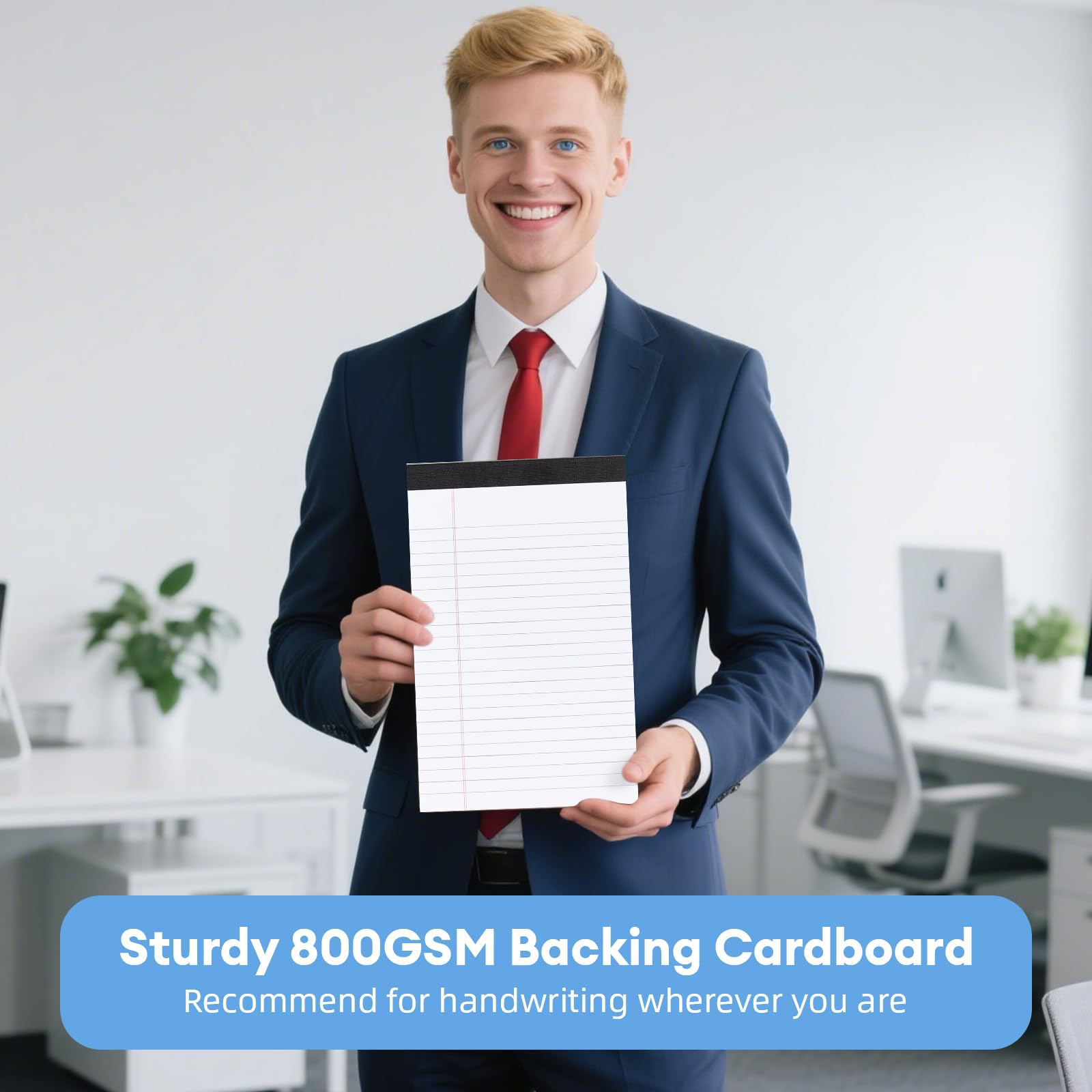 Lot De 4 Blocs Légaux A4, Bloc-notes, 50 Feuilles Lignées, Papier Ligné A4, Papier D'écriture Double Face, Bloc-notes Pour L'école, La Maison, Le