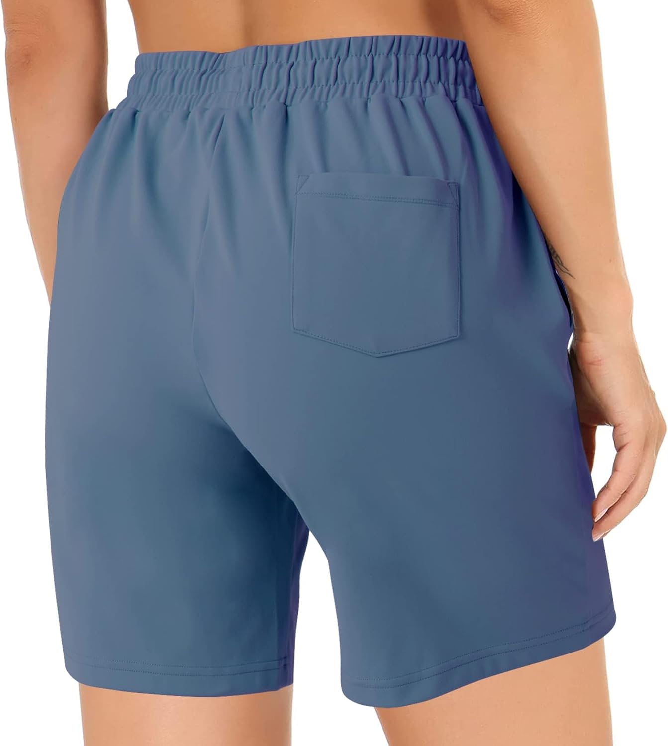 YOYOYOGA Bermuda Shorts for Women 7" Athletic Long Shorts with 3 Pockets High Waisted Knee Length Shorts Workout Running - Image 2