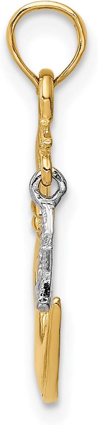 14k Two-Tone Gold Moon and Star Pendant with Crescent Moon Face and Diamond-Cut Star, Celestial Jewelry for Women, Zodiac Symbol Necklace, Cosmic Gold Pendant, Lunar Charm for Daily Wear - Image 2