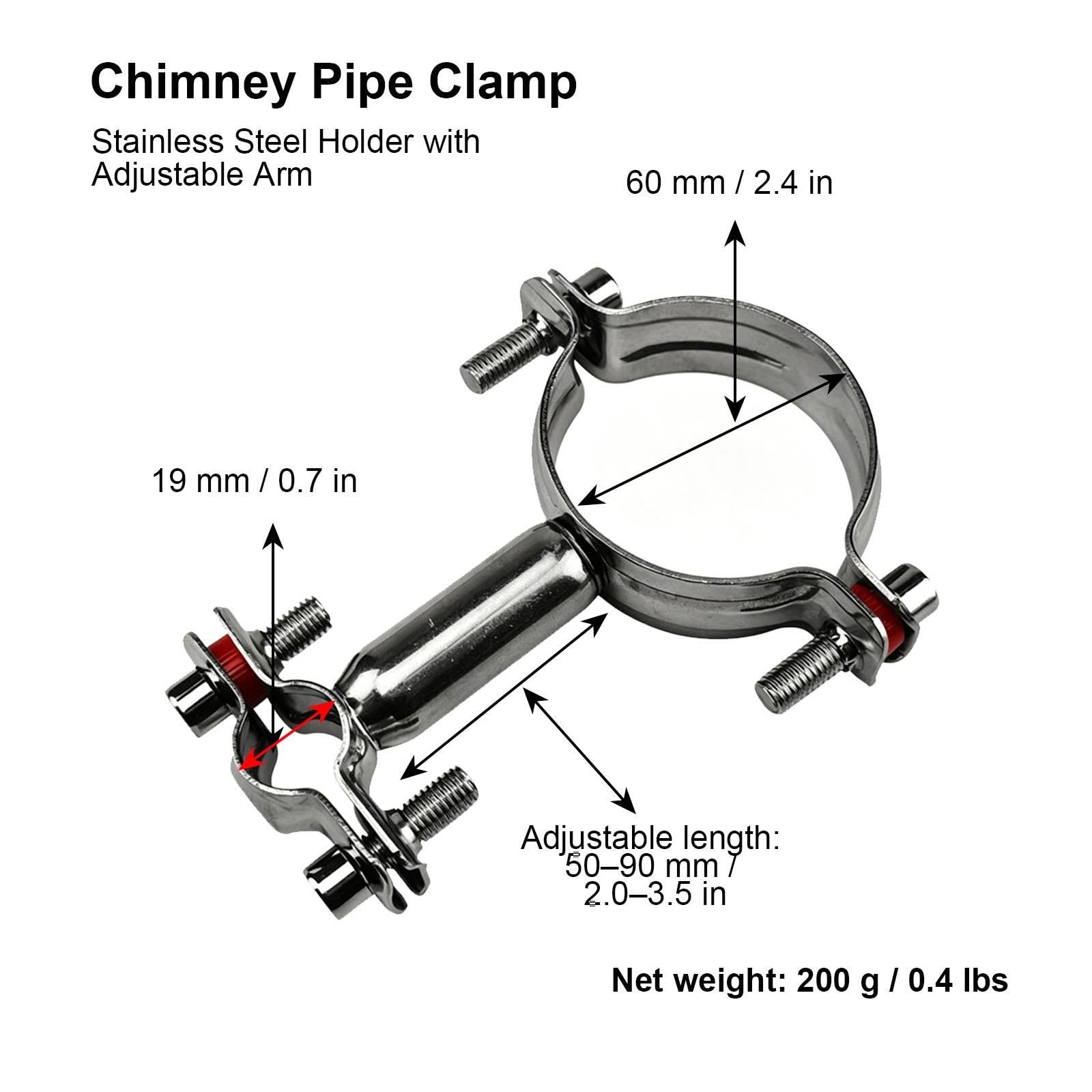Support Tuyau Cheminée Inox, Kit Cheminée Latérale pour Poêle de Tente