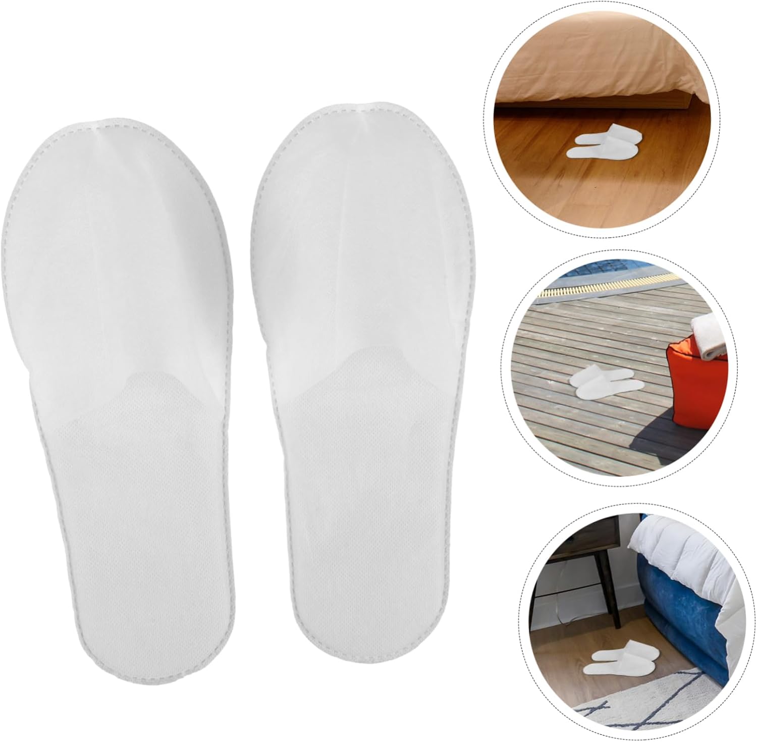10pairs Disposable Slippers for Guests Comfortable Nonwoven Spa Slippers Water Bottom Breathable Non- Footwear for Hotel Home and Spa Use