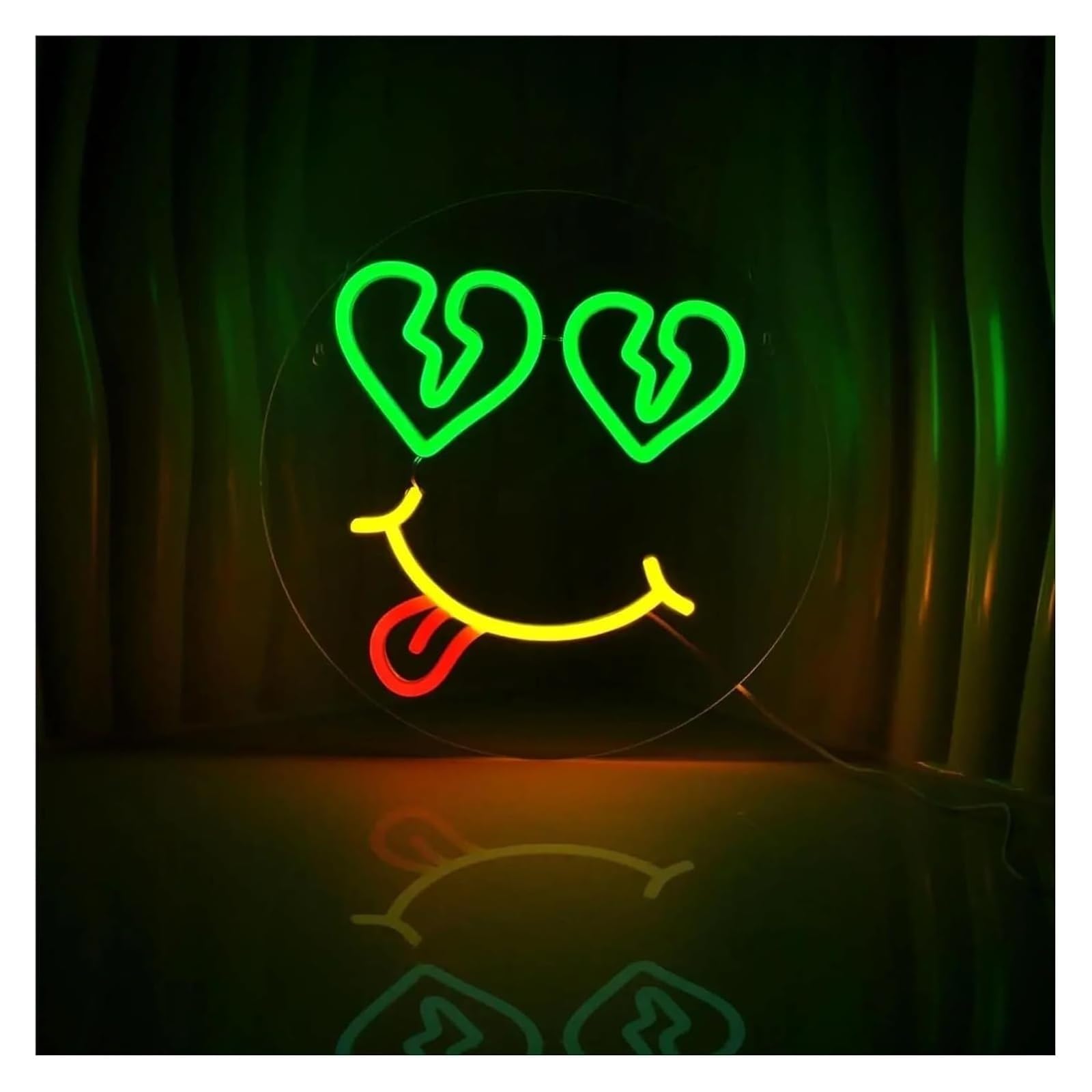 Luz de neón Para letrero de neón iluminado con emoticon, alimentado, Para ideal para compras, fiestas