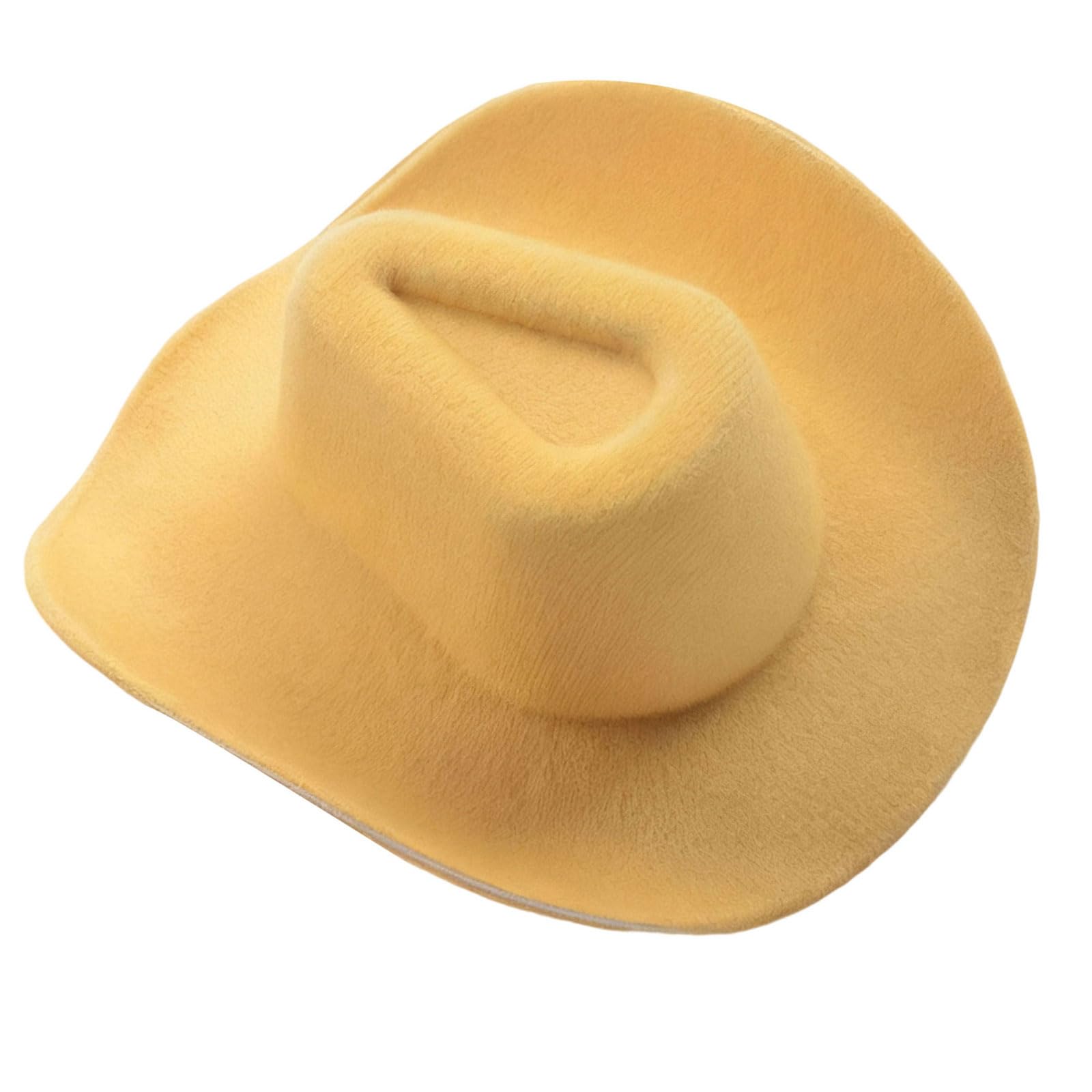 Woedpez Tiny Western Hat Embellishments Miniature Ornament for Craft Clothing Decoration Sewing Accessories Miniature Sewing