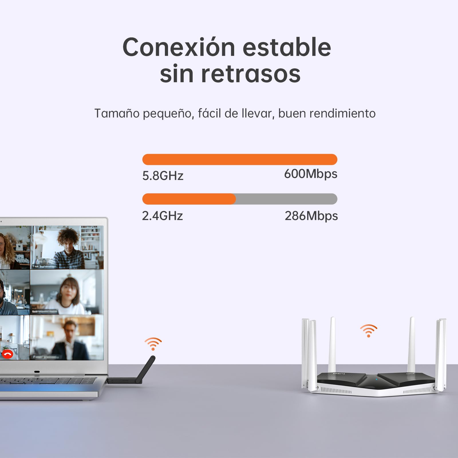 PLERY 2 en 1 Adaptador WiFi 6 AX900 + BT5.3 Bluetooth USB WiFi para PC, Doble Banda 5 GHz/2,4 GHz Antena WiFi, Controlador Integrado para Windows 10/11, Seguridad WPA3, Configuración Sencilla - 5