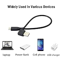 Vista 7 de PNGKNYOCN Cable adaptador USB de 90 grados en ángulo recto USB 2.0 (tipo A) macho a USB 2.0 (tipo C) macho de carga rápida y sincronización de datos