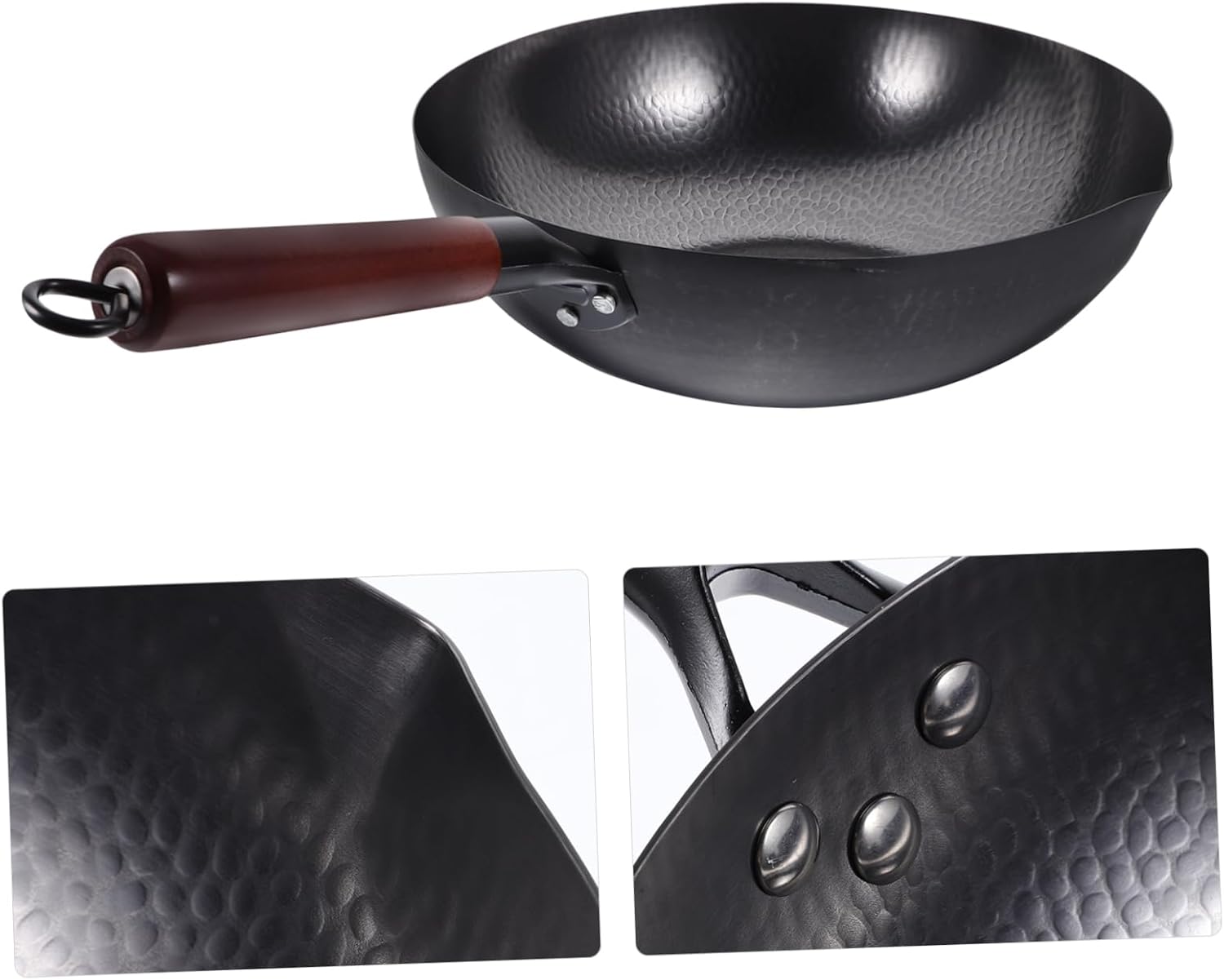 Chinese Style Wok Pan Thickened Nonstick Skillet with Ergonomic Handle for Comfortable Stir Frying for Home Cooking and All Stoves