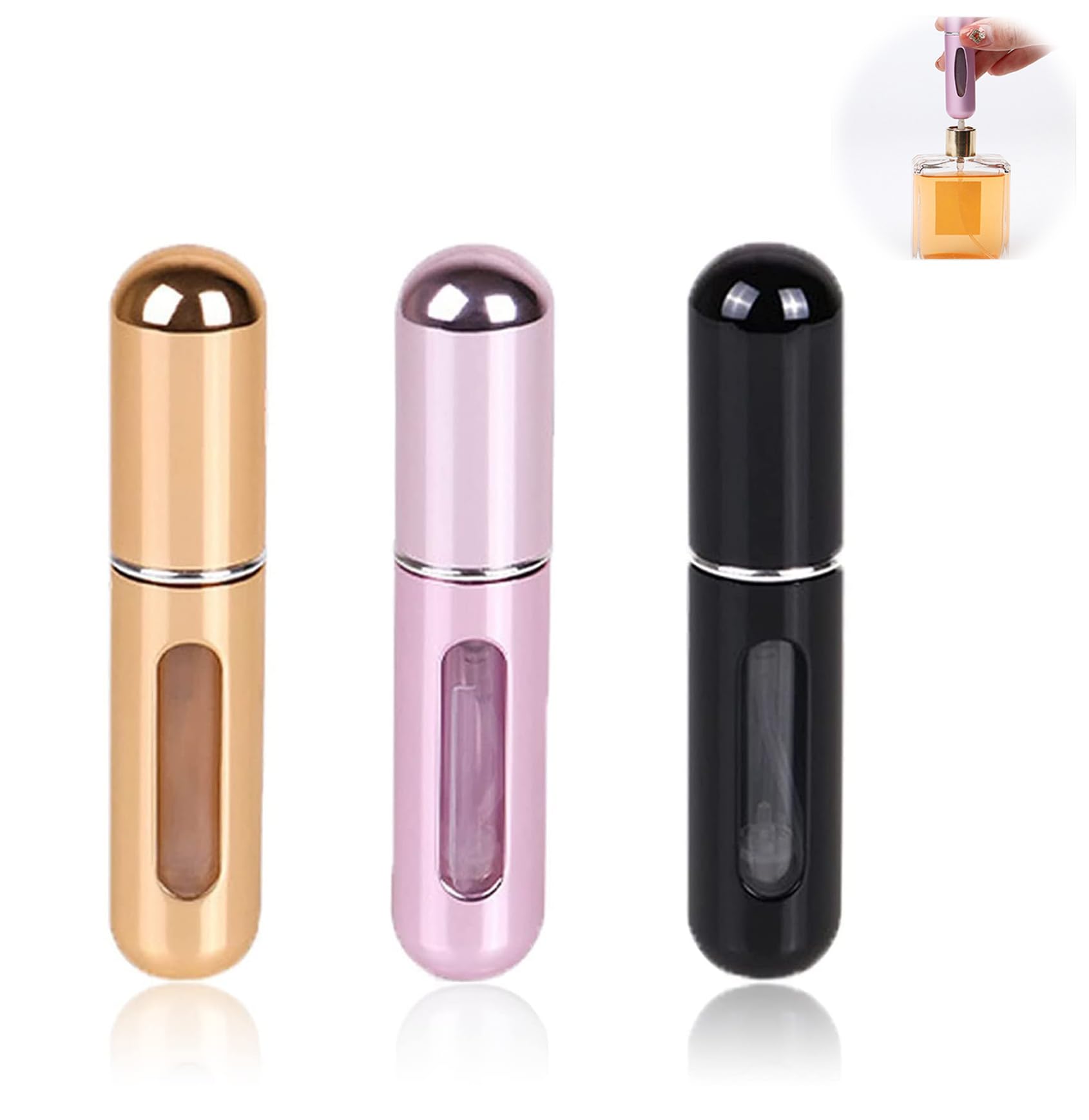 DarkyeRefillable Travel Perfume Atomizer - Compact Fragrance Spray Bottle for On-the-Go Adventures (3 Pack, 5ml)