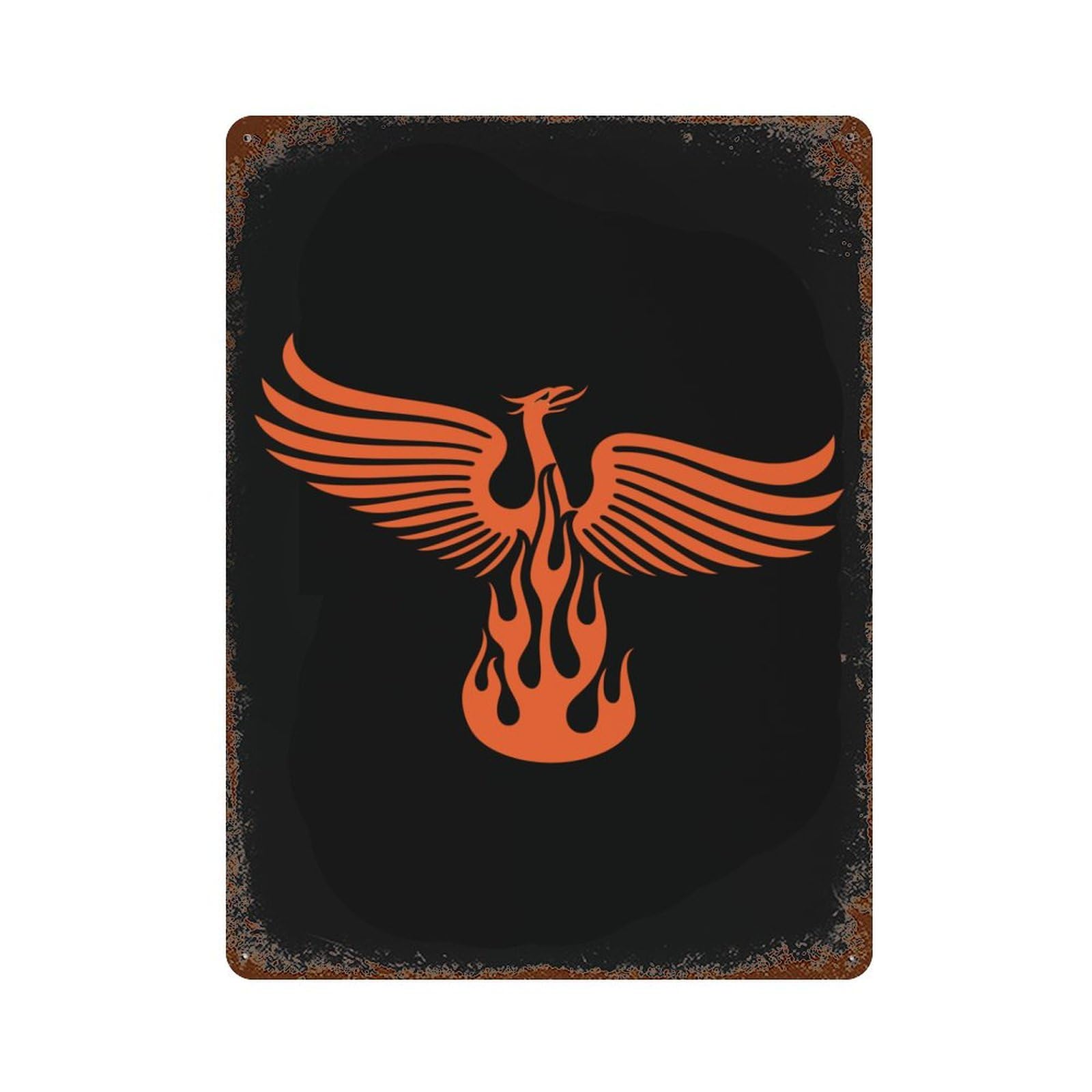 Phoenix Fire Bird Metal Tin Signs Vintage Iron Painting Wall Art for Garage Garden Decor 15.7