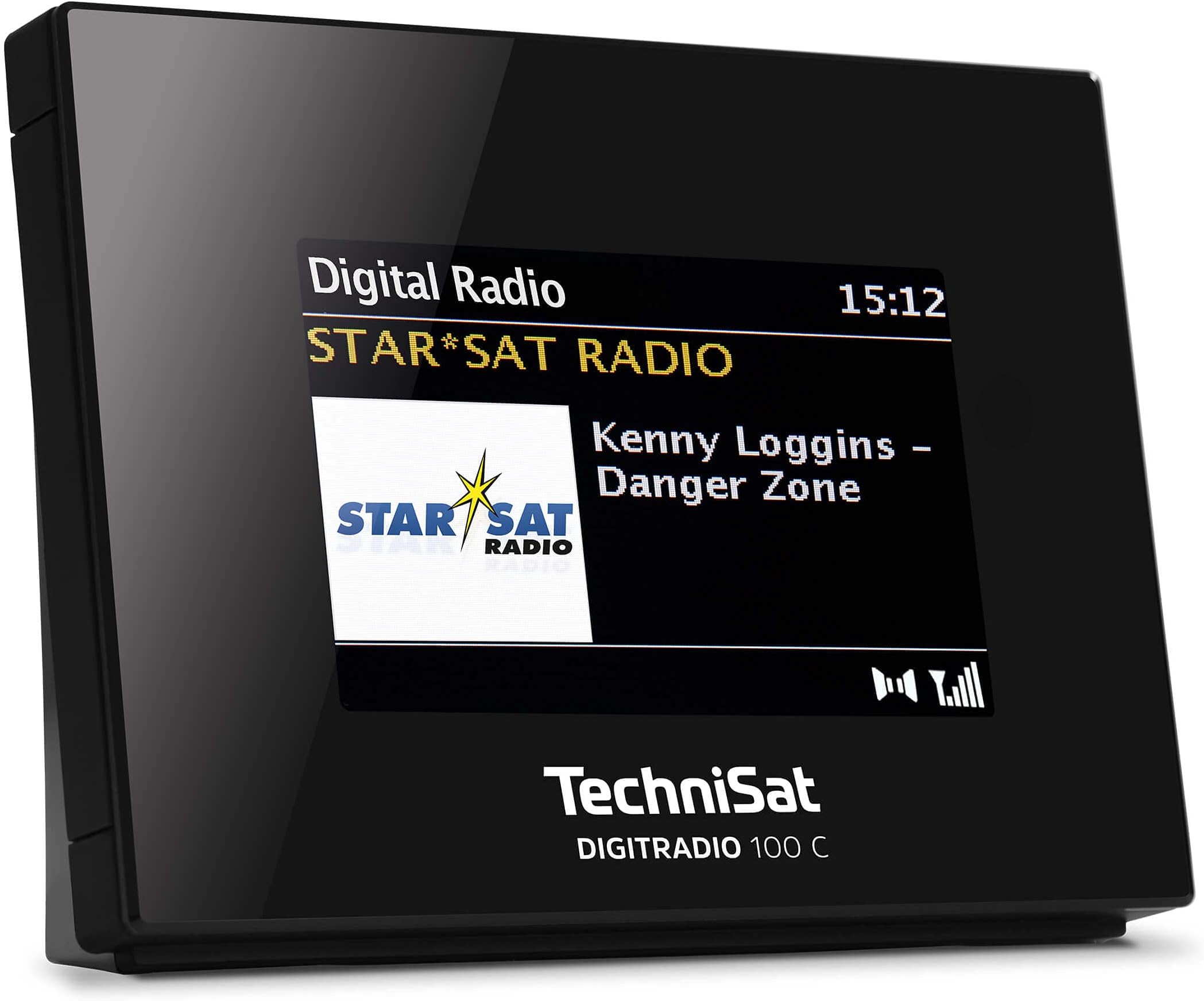 TechniSat DIGITRADIO 100 C - DAB+ Radio Adaptor with Bluetooth (DAB, FM Receiver Part to Extend Hi-Fi Systems and AV Receivers, Colour Display, IEC Socket, Connection Cable, Alarm Clock) Black