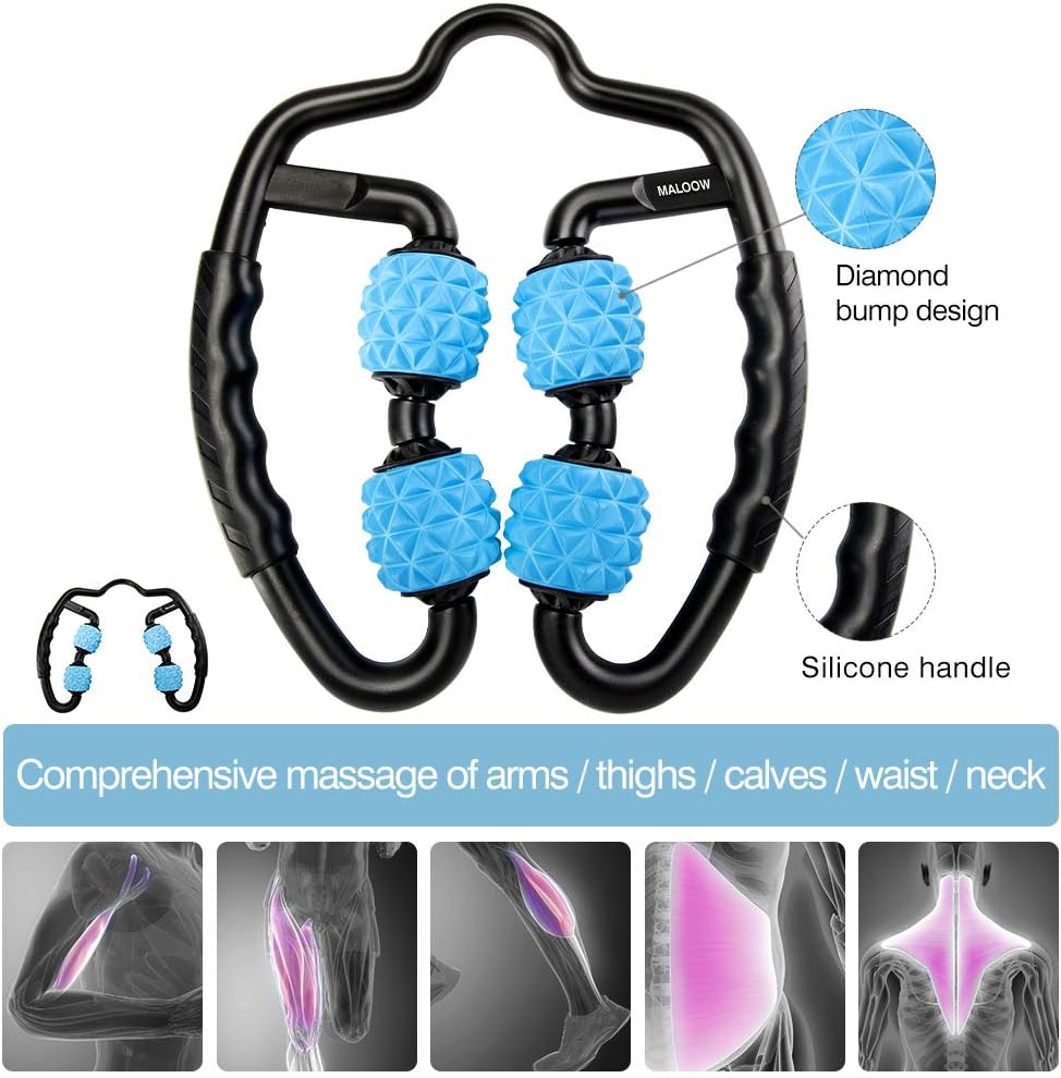Maloow Muscle Roller, Trigger Point Massage Roller for Deep Tissue,Help Reducing Leg,Tennis Elbow,Thigh, Arm Soreness, Stiffness,and Pain Relief
