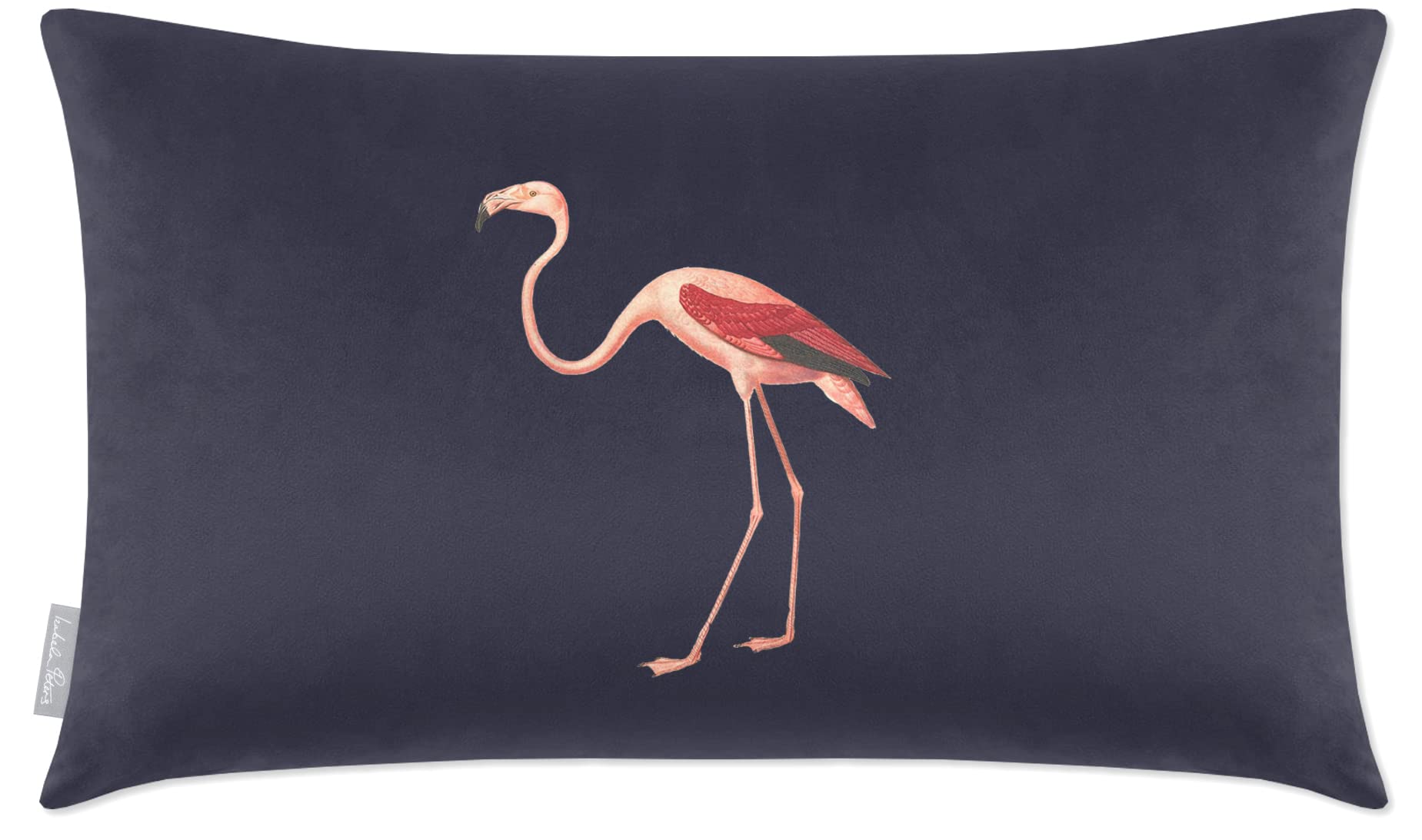 Izabela Peters Graphite Cushions With Covers Included, Filled Cushion, Eco-Friendly Velvet Cushions, 50 X 30 Cm, Flamingo - Chair Cushions, Sofa Cushions, Seat Cushions