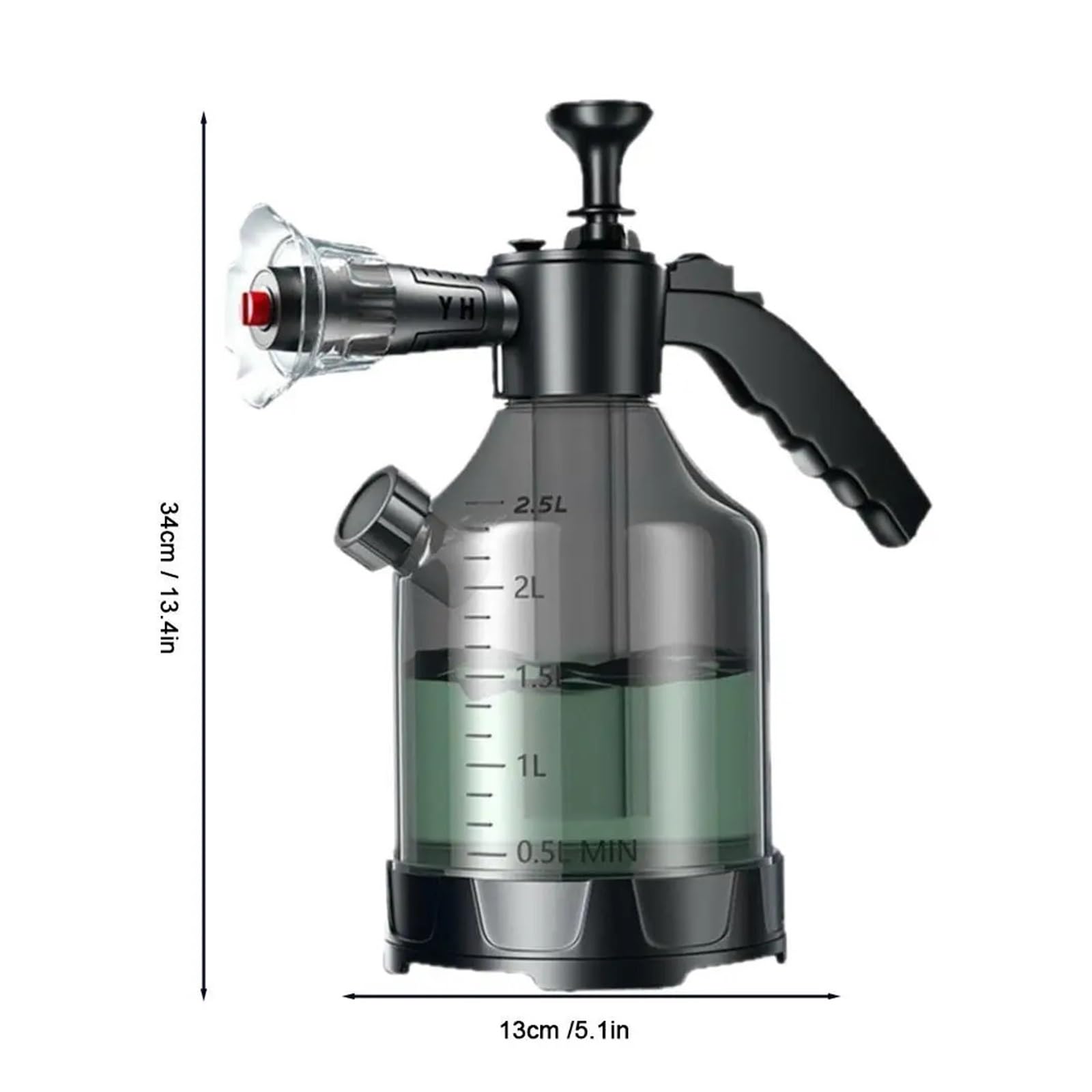 3L Handpumpen-Schaumsprüher Mit 3 Düsentypen, Pneumatische Kanone, Schnee-Autowasch-Sprühflasche, Fensterreinigung(White)