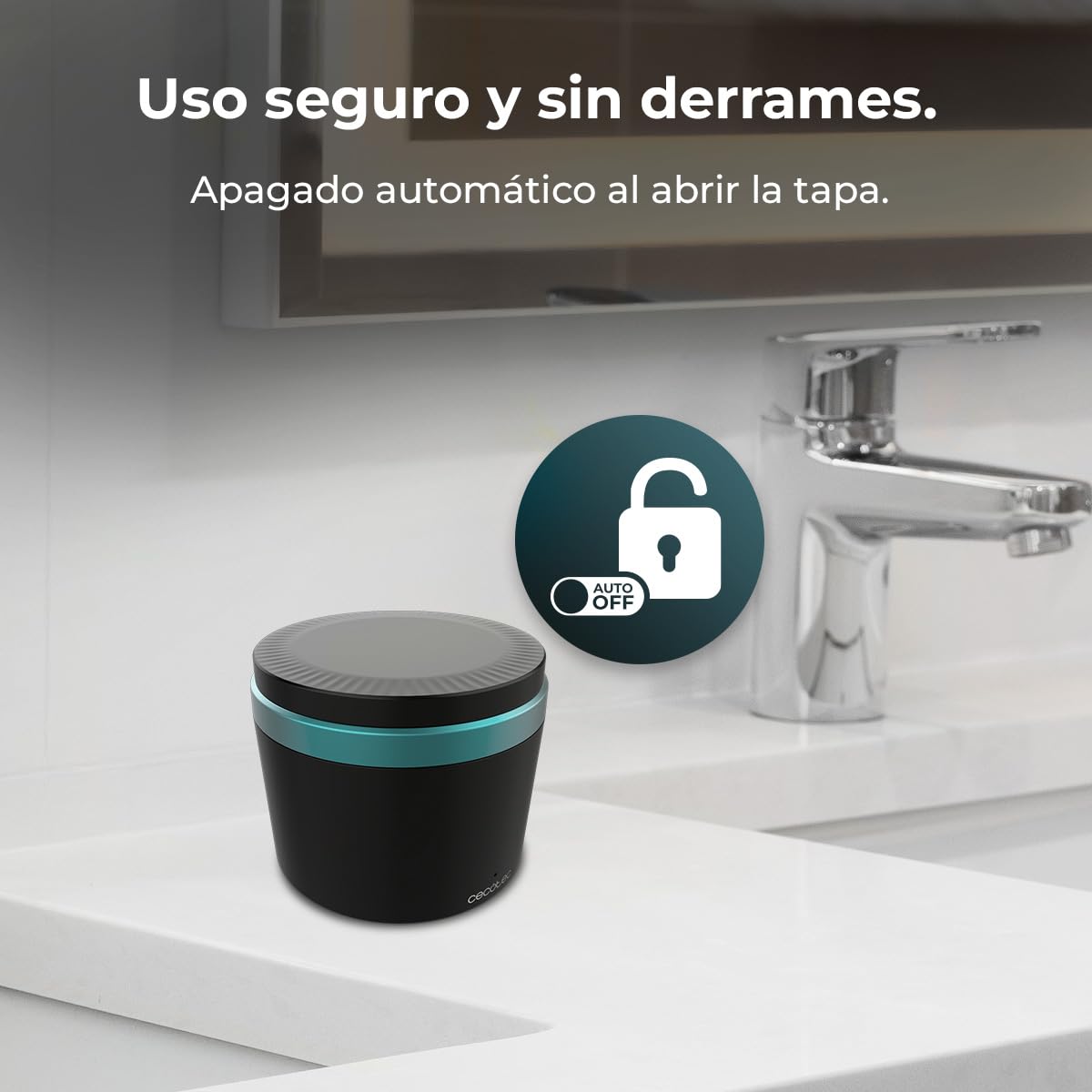 Cecotec Nettoyeur à Ultrasons Gouttière Dentaire et Prothèses ToothCare EasyClean. Nettoyage par Vibrations Ultrasoniques, Lumières UV, Réservoir de 200 ml, Résultats en 5 min, Panier Intérieur.