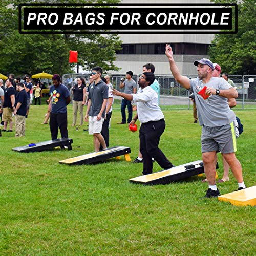 JST GAMEZ Professional Cornhole Bags All Weather Bean Bags for Cornhole Toss Set of 8 Regulation Two Sided Bean Bags Game - Regulation Weight & Size- Includes Carry Bag Premium Resin Filled