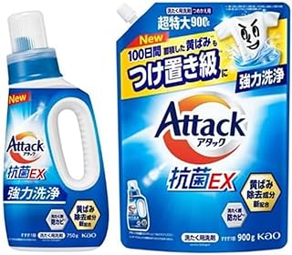 【まとめ買い】アタック抗菌EX 洗濯洗剤 液体 (本体+詰め替え)