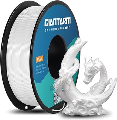 18 – GIANTARM 3D Printer Filament, White Pla Filament, 1Kg(2.2lbs) Spool, 1.75mm Dimension Accuracy +/- 0.03mm, 3D Printing Filament