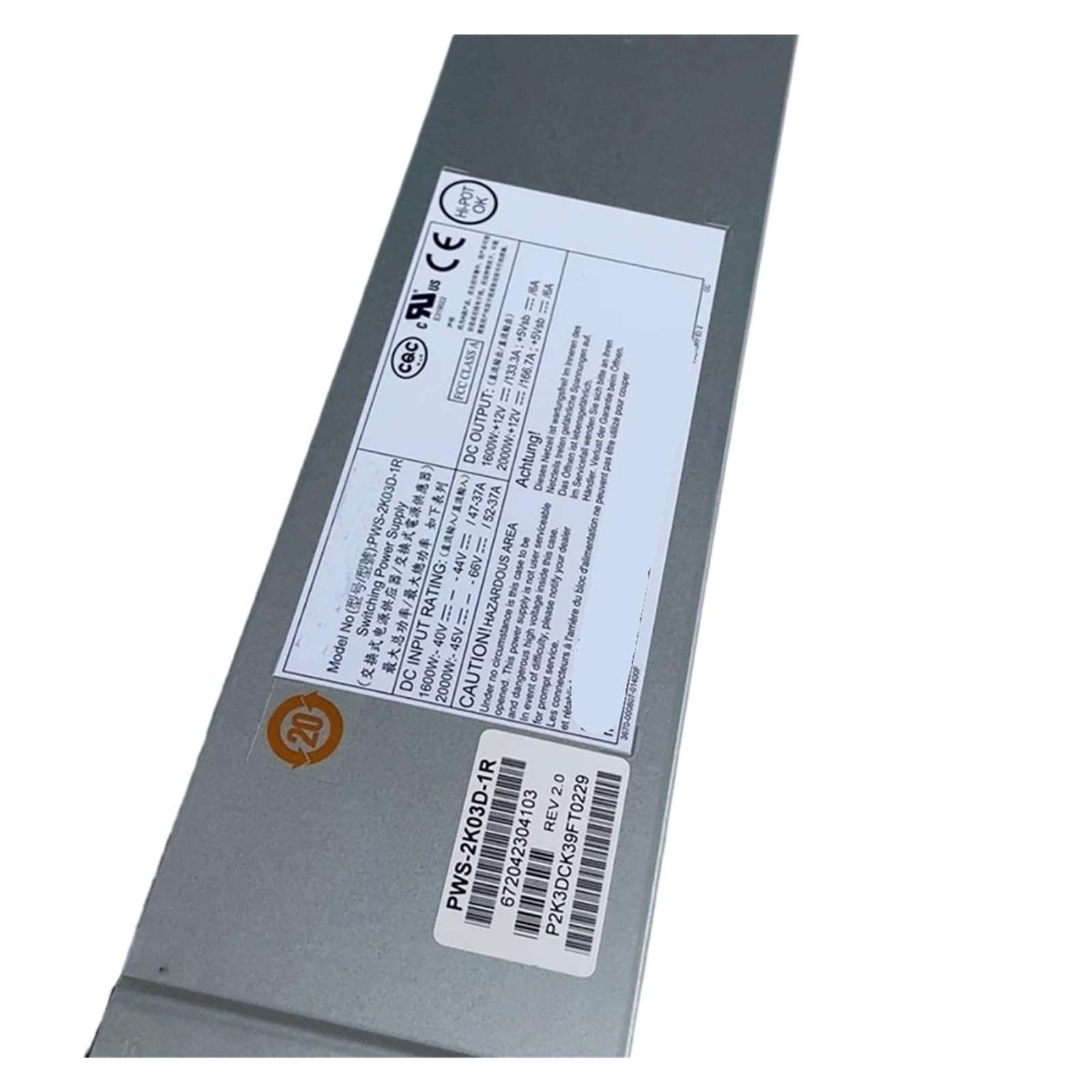 TPKMVGAP DC 2000W Server Power Supply PWS-2K03D-1R