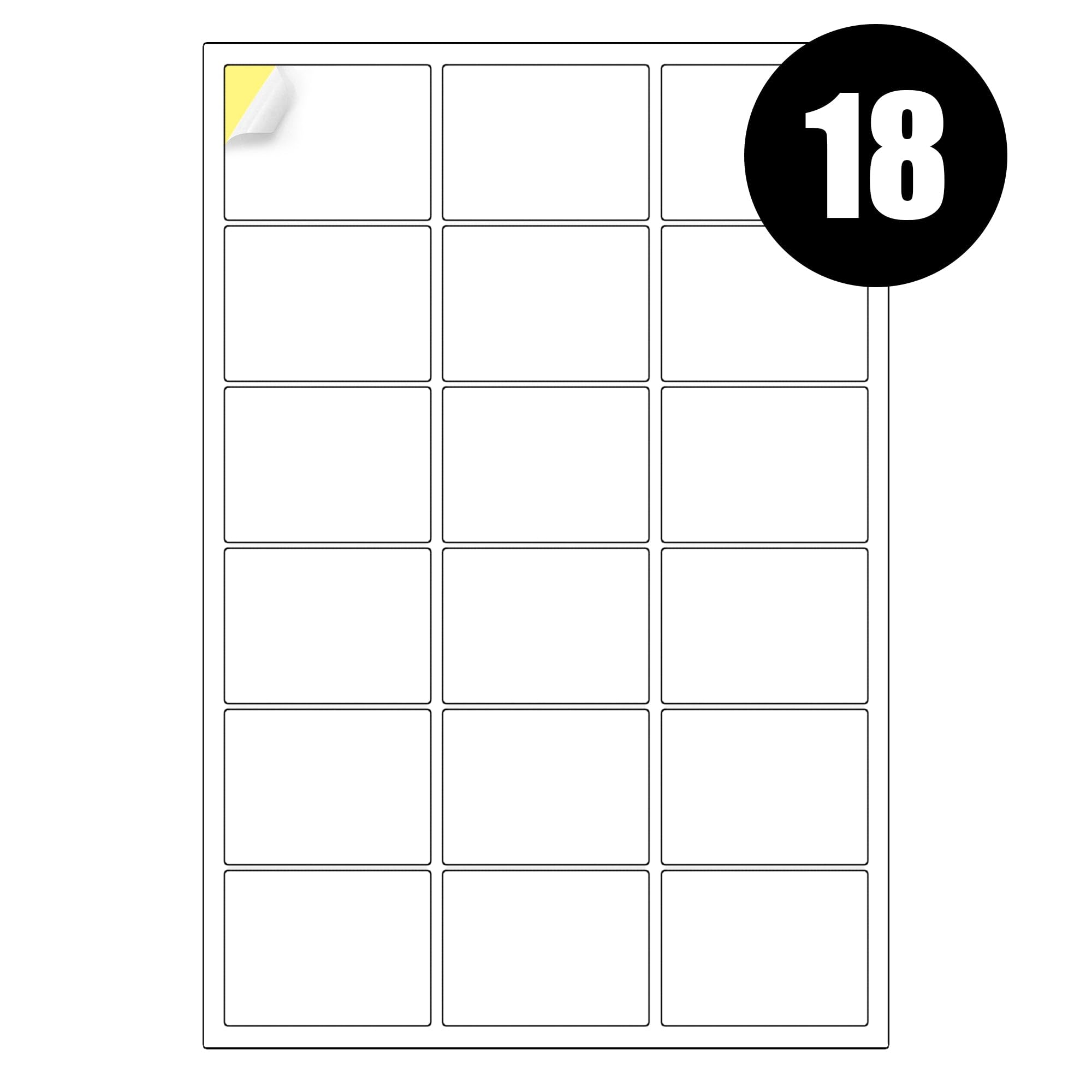 A4 Address Labels 18 Per Sheet, iSOUL A4 Sticker Paper Label 63.5 x 46.6 mm, Printable Sheet for Shipping Address Sticker A4 Stickers, Self Adhesive Label for Inkjet & Laser Printer 100 Pack
