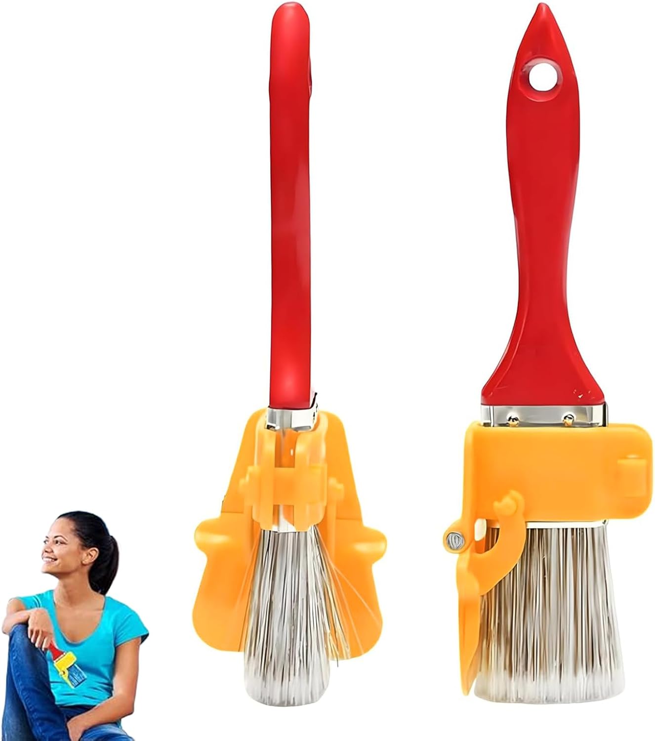 2 Pcs Multifunctional Handheld Cut Edge Trimming Tool Brush,Paint