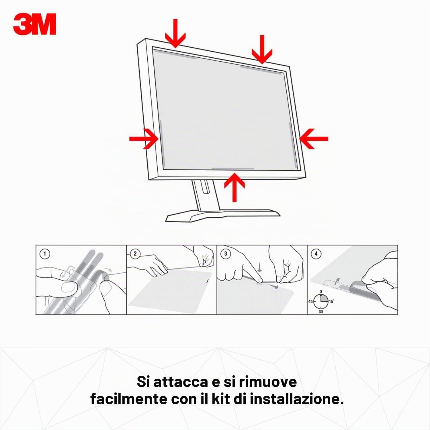 3M Filtro Privacy per monitor widescreen da 21,5” modalità verticale