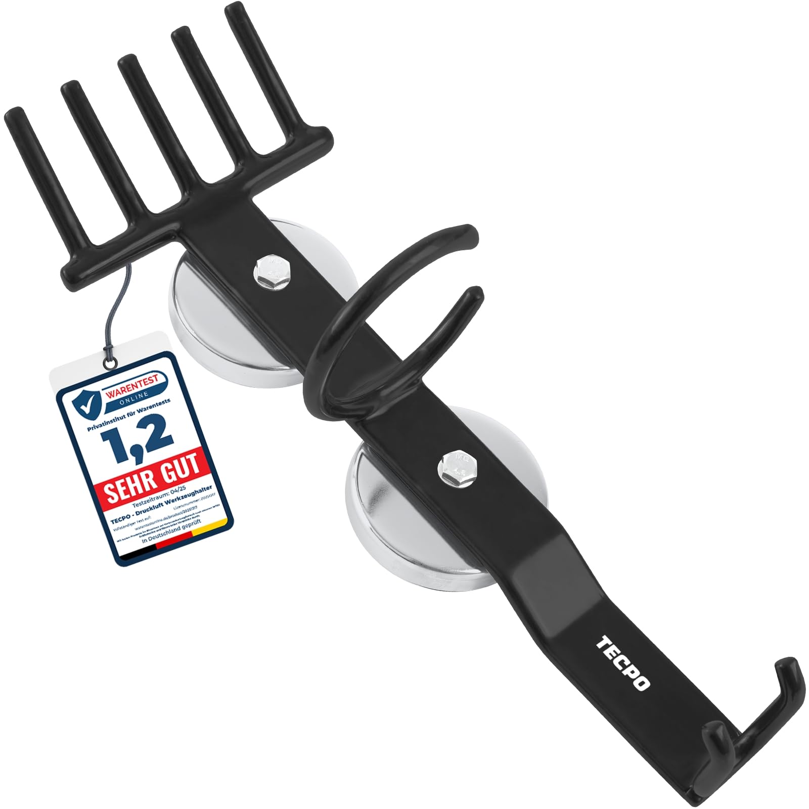 TECPO 300476 2x Druckluft-Werkzeug Halterung magnetisch Werkstattwagen und Hebebühnet Magnet Halter für Druckluftwerkzeuge Ratschenschrauber Steckschlüssel und Reifenfüller Tragkraft 15kg