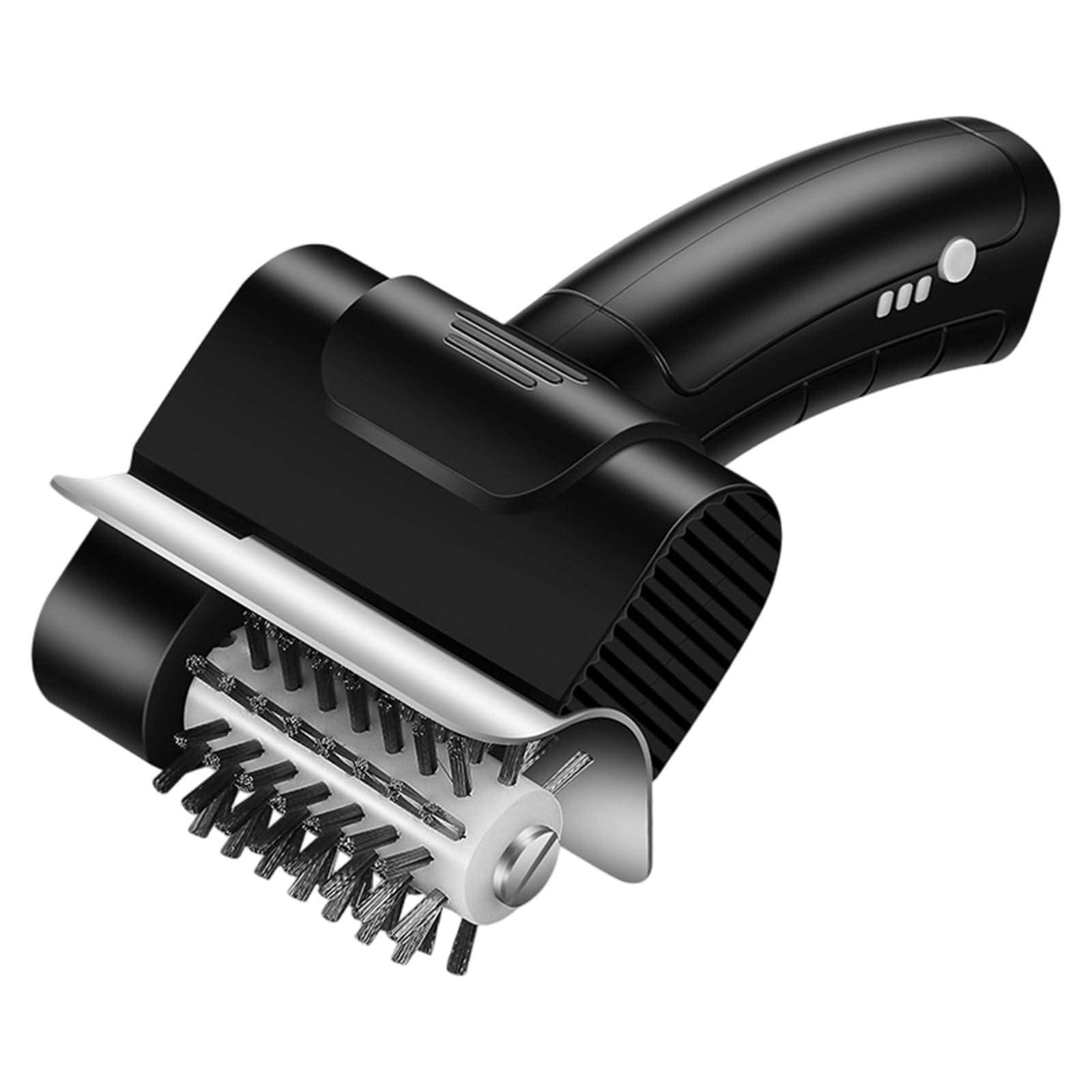 BBQ Grill Grate Brush with Light Display, Wire Roller and Scraper Guard, Compact Electric Brush for Outdoor Cookout Cleanup Tasks Use Bbq Grill Grate Scrubber Rotating Wire Roller Scraper Guard Home