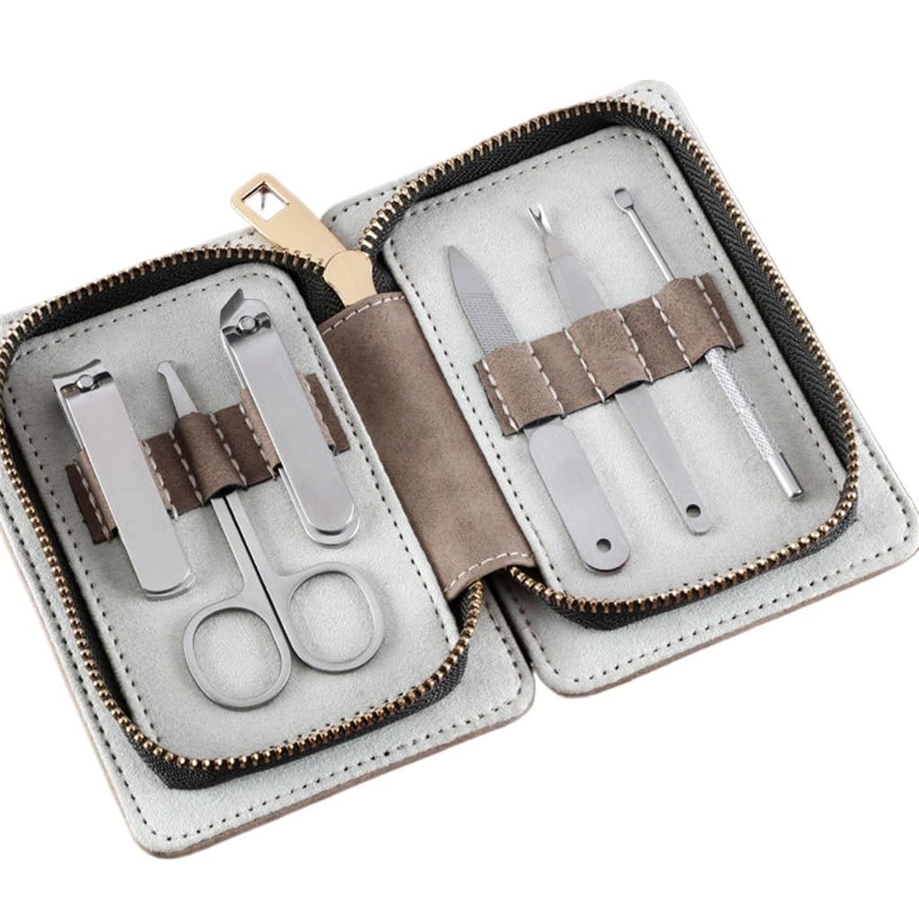 Stainless Steel 6 Piece Nail Scissors Set Nail Clippers Zipper Bag Trimming Manicure Tools