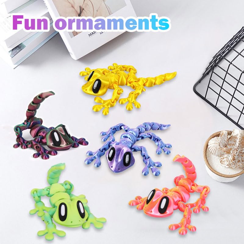12 piezas iman gecko 3D para refrigerador colorido miniatura 6