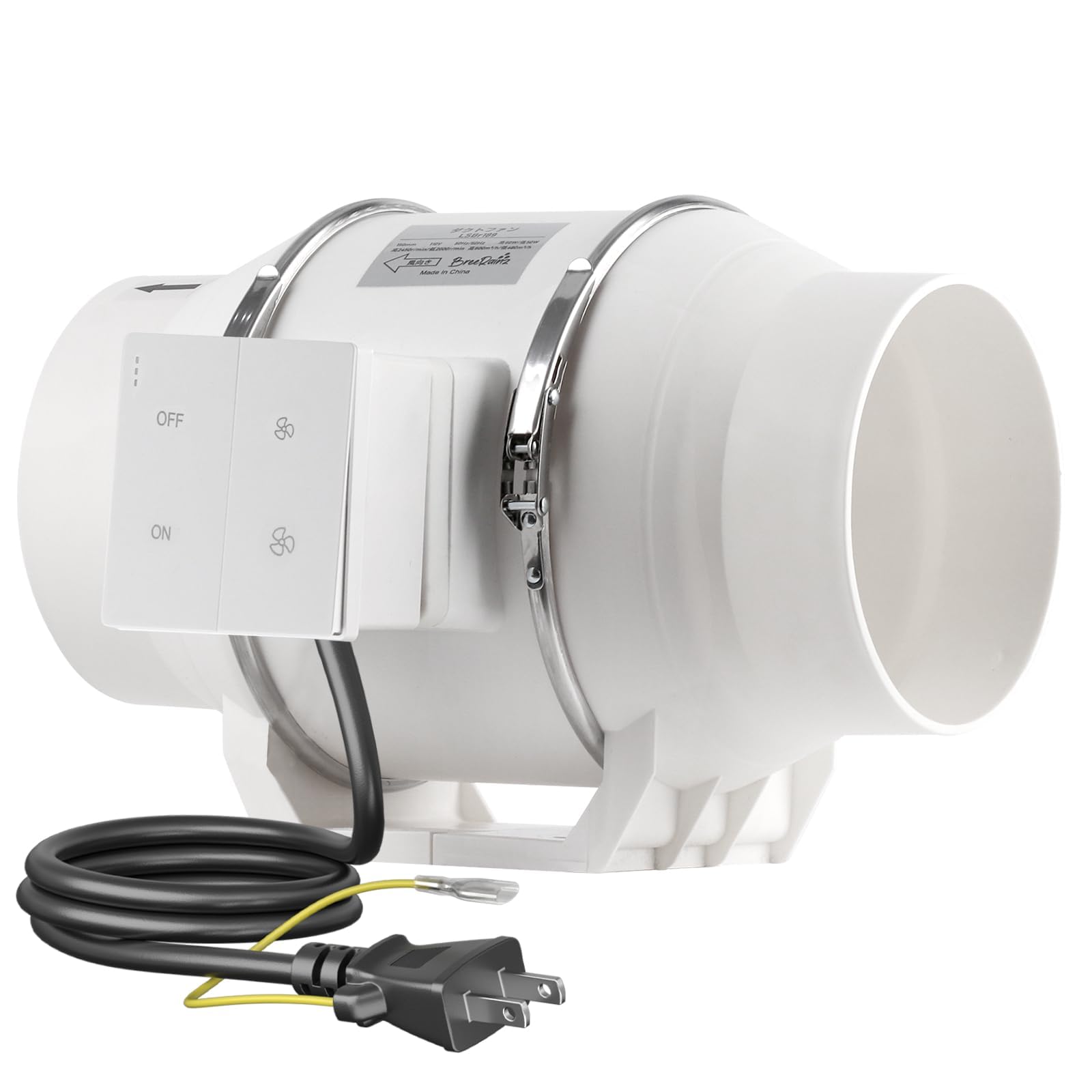 Amazon.co.jp: BreeRainz ダクトファン 150mm 高低速2段階切替 純銅