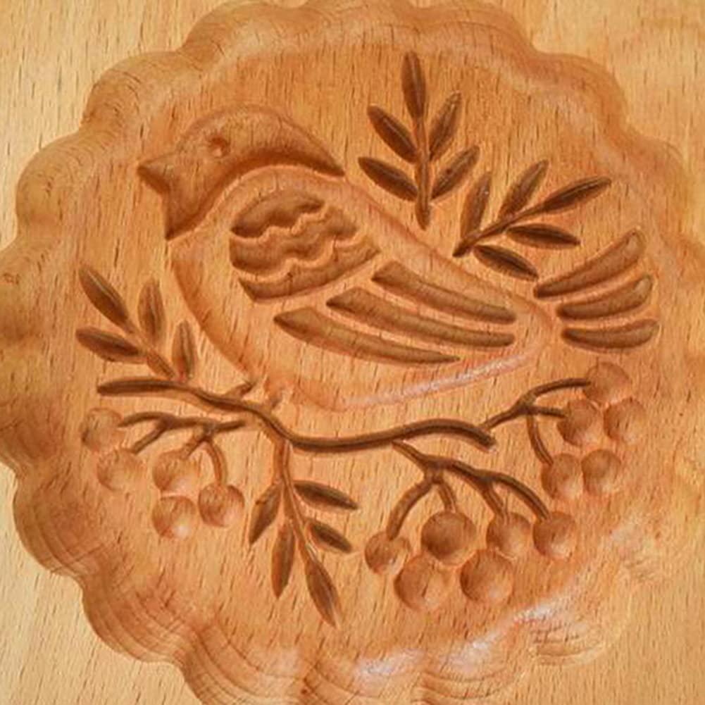 Keksausstecher, Hölzerne Plätzchenformen, Kekse, hölzerner Tiervogel-Ausstecher, drücken Sie 3D-Kuchenprägungs-Backform-Werkzeuge, Lebkuchen-Keks-Stempel-Backen