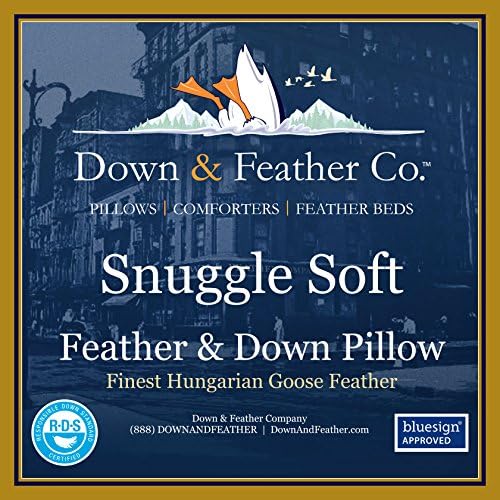 Miniatura 2 de Snuggle Soft DownFeather Co - Almohada de cama de plumón de ganso húngaro de lujo  100 algodón blanco egipcio para dormir colección de hotel tamaño