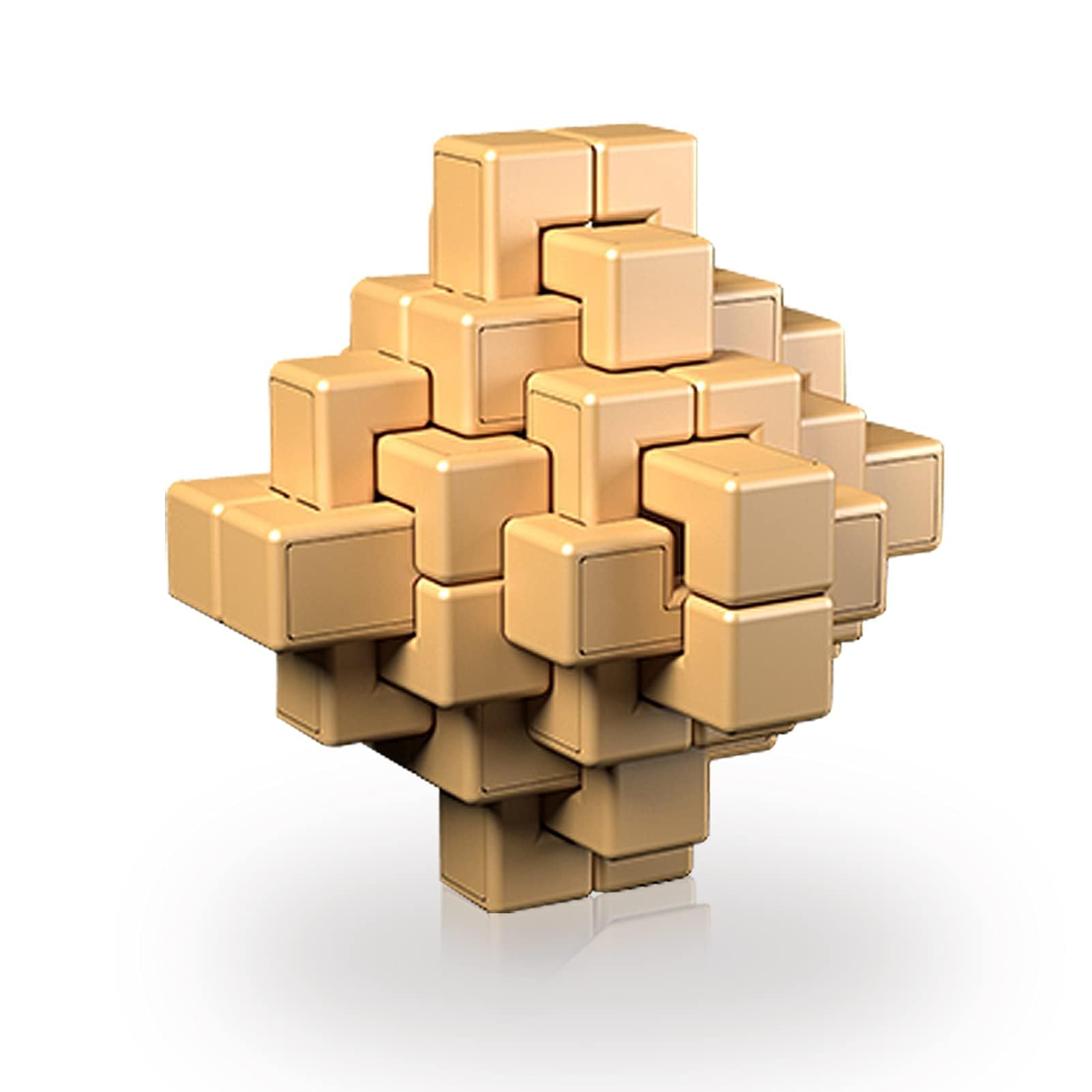 KASTWAVE 3D Brain Puzzle Teaser Kongming 24 Lock, eco-Friendly materil,Logic Test and Handheld Disentanglement Games, Durable Plastic Educational Toys