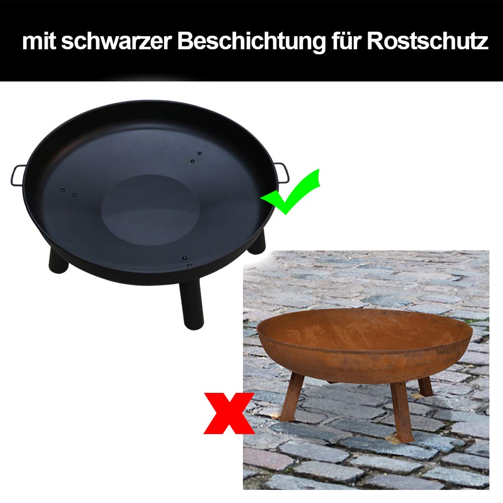 Recipiente para hoguera de 82,5 cm, para el jardín, para exteriores, para camping, fogatas de jardín, hogueras, cubos de fuego y cestas de fuego para el jardín, terraza y balcón