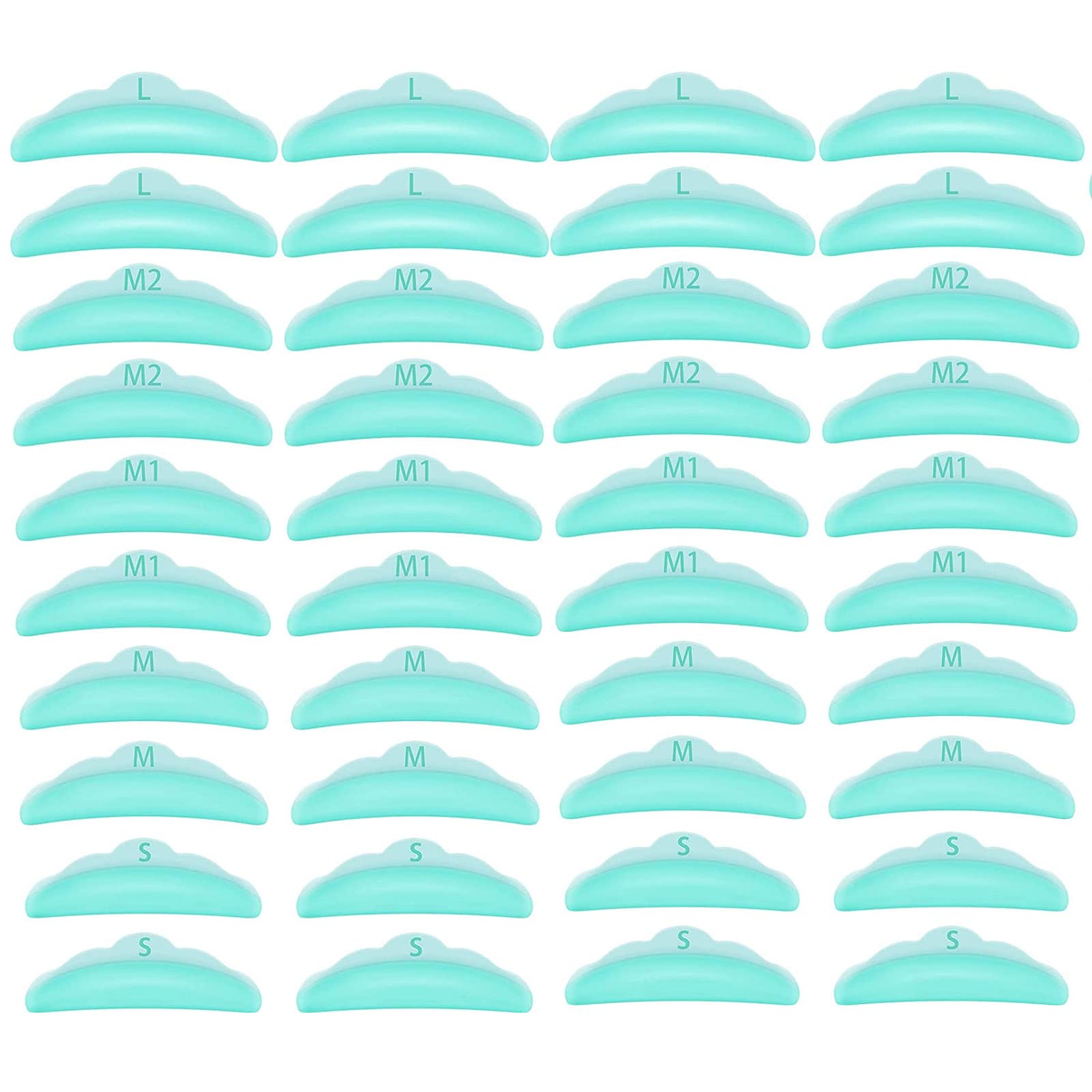 40 Pezzi Bigodino per Ciglia Silicone Strumenti per Lavorazione del Ciglio.Silicon Pads per Laminazione Ciglia.5 Sizes Riutilizzabili Cuscinetti per Lifting Ciglia