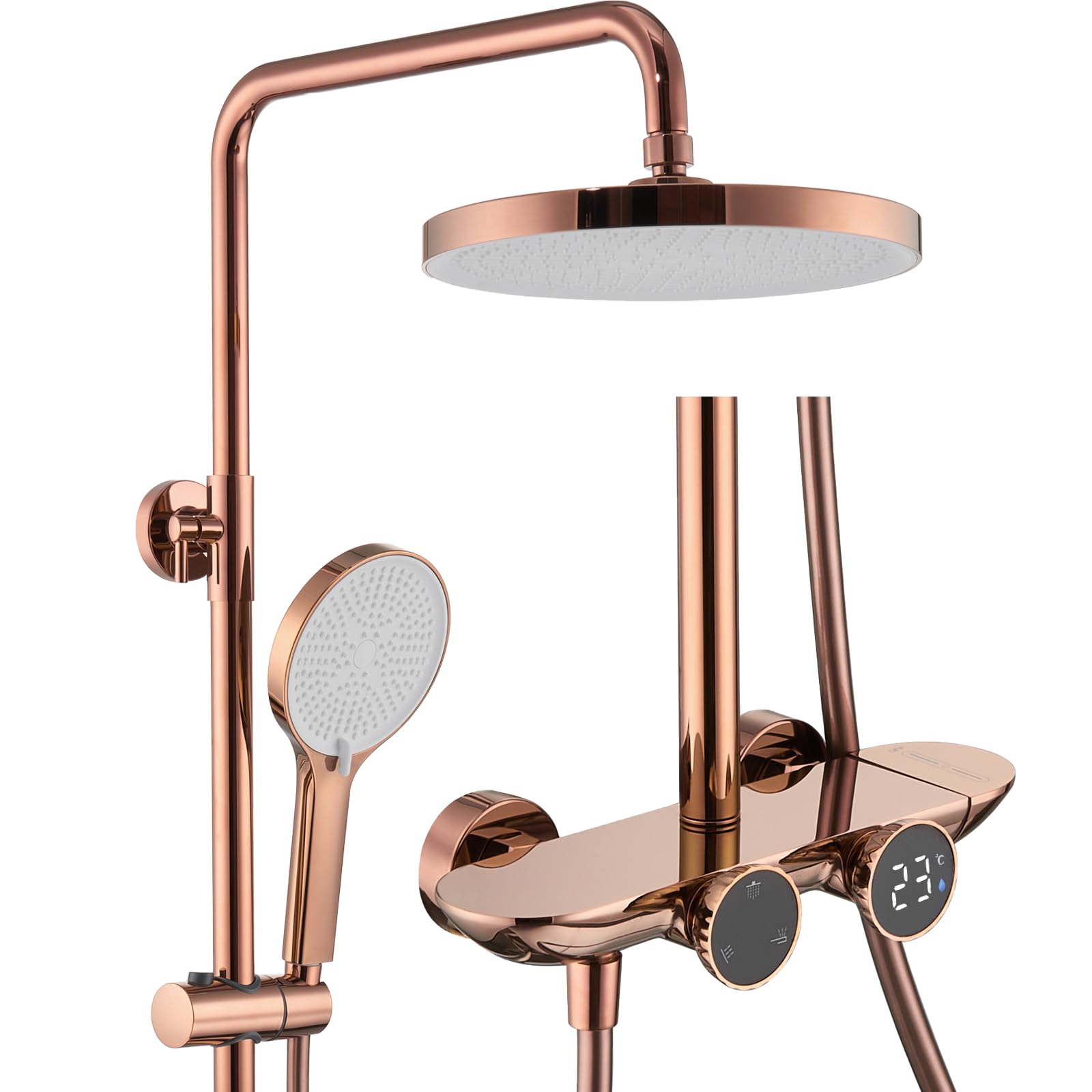 Colonne de douche or rose : fini les variations thermiques sous la douche