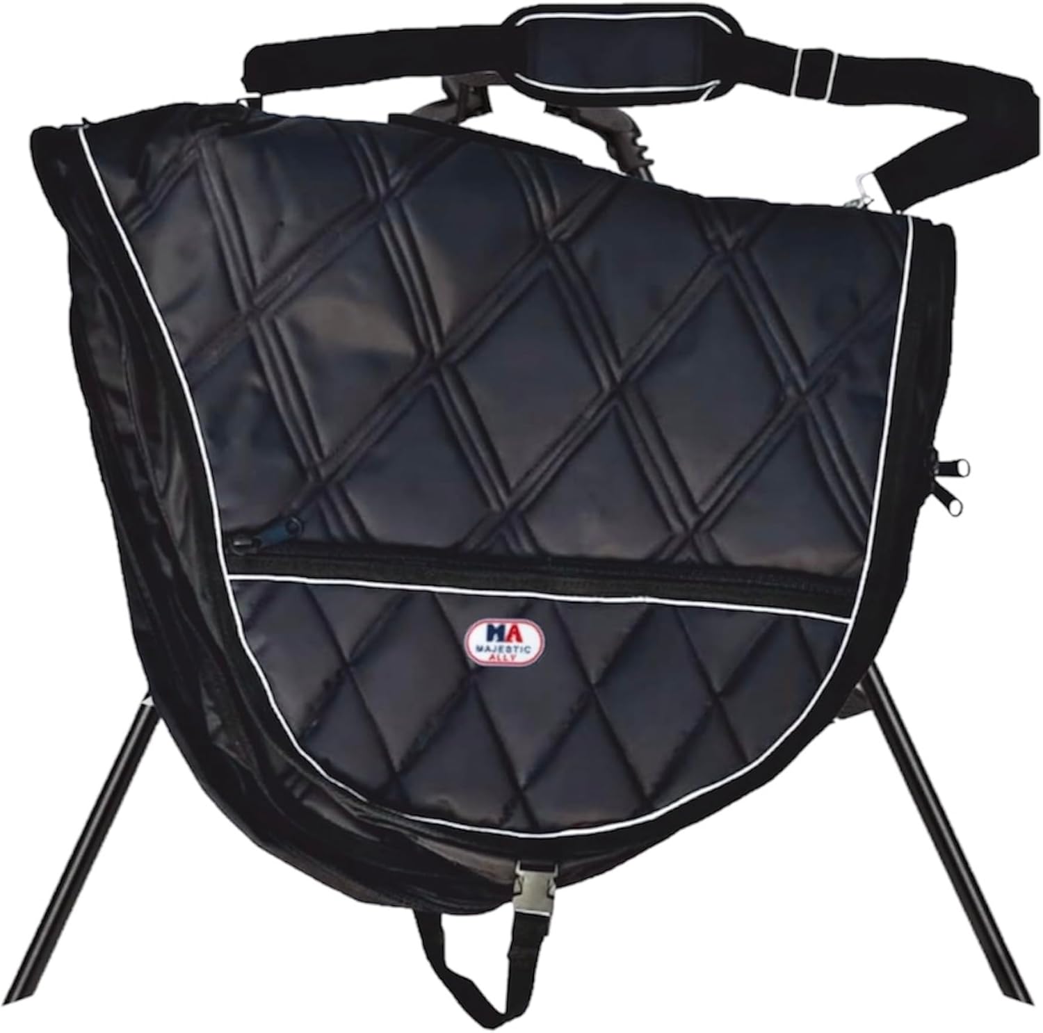 Majestic Ally 1000D Nylon Reflective English Saddle Carry Bag (Black)