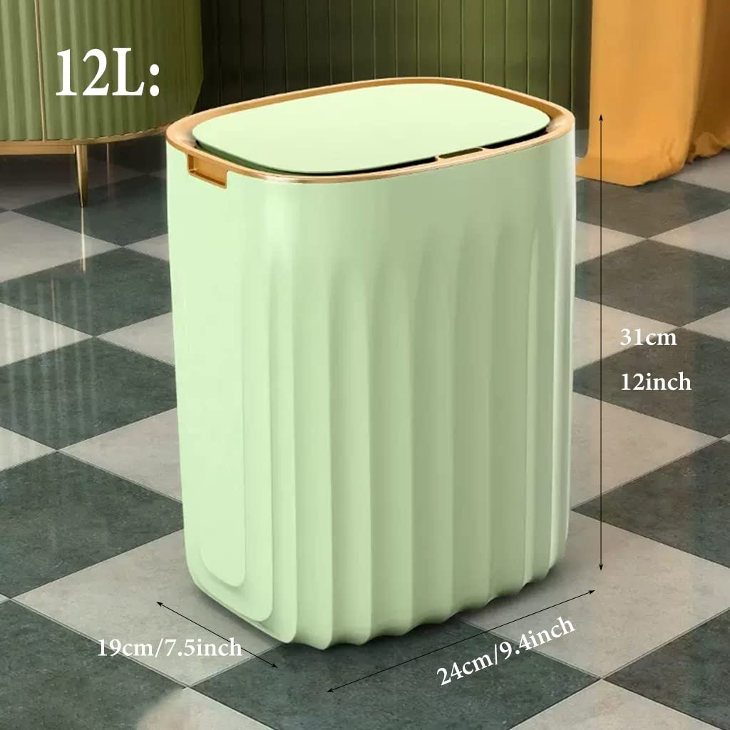 Cubo plástico delgado 12L sensor sin contacto(/White)