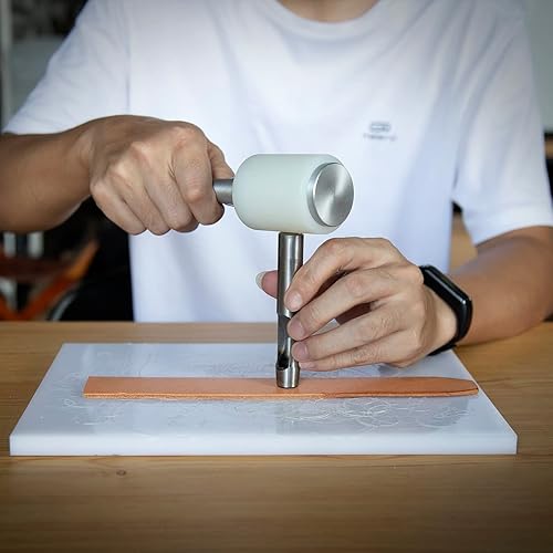 Miniatura 10 de WUTA Juego de 6 herramientas de perforación de cuero hueco de 0.236 a 0.394 pulgadas, kit de trabajo de cuero para cuero, correa de reloj, tela,