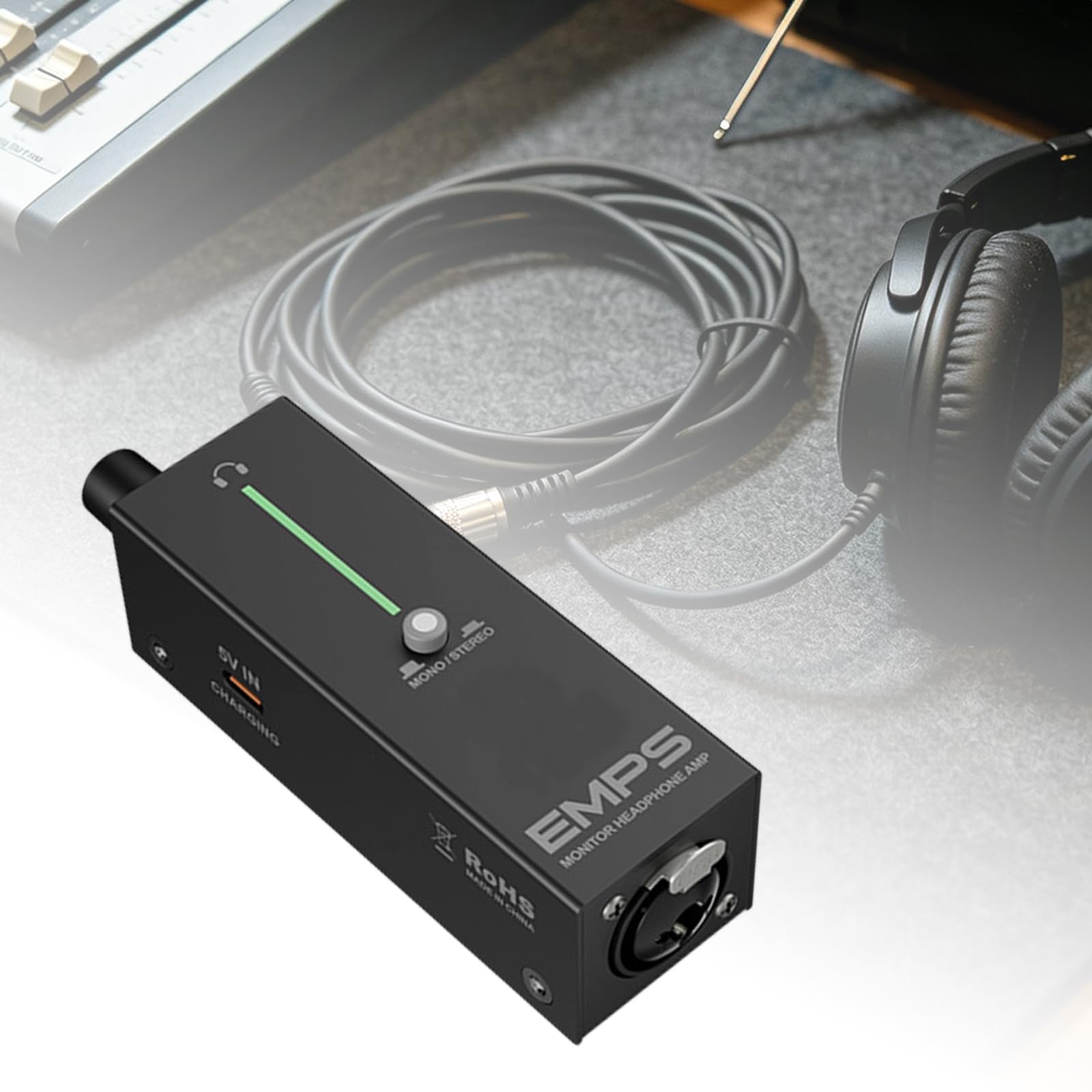 Amplificador de auriculares compacto con batería de 18 a 20 horas
