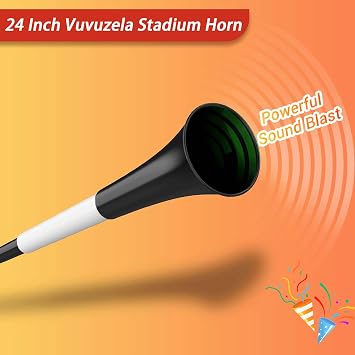 Qidoe Collapsible Stadium Horn Noise Maker 24 Inch Vuvuzela Blow Horns Loud Sound Soccer Horn Blow Horn Noisemakers for Sporting Events Graduation Games Sports Party Supplies Favors Accessories