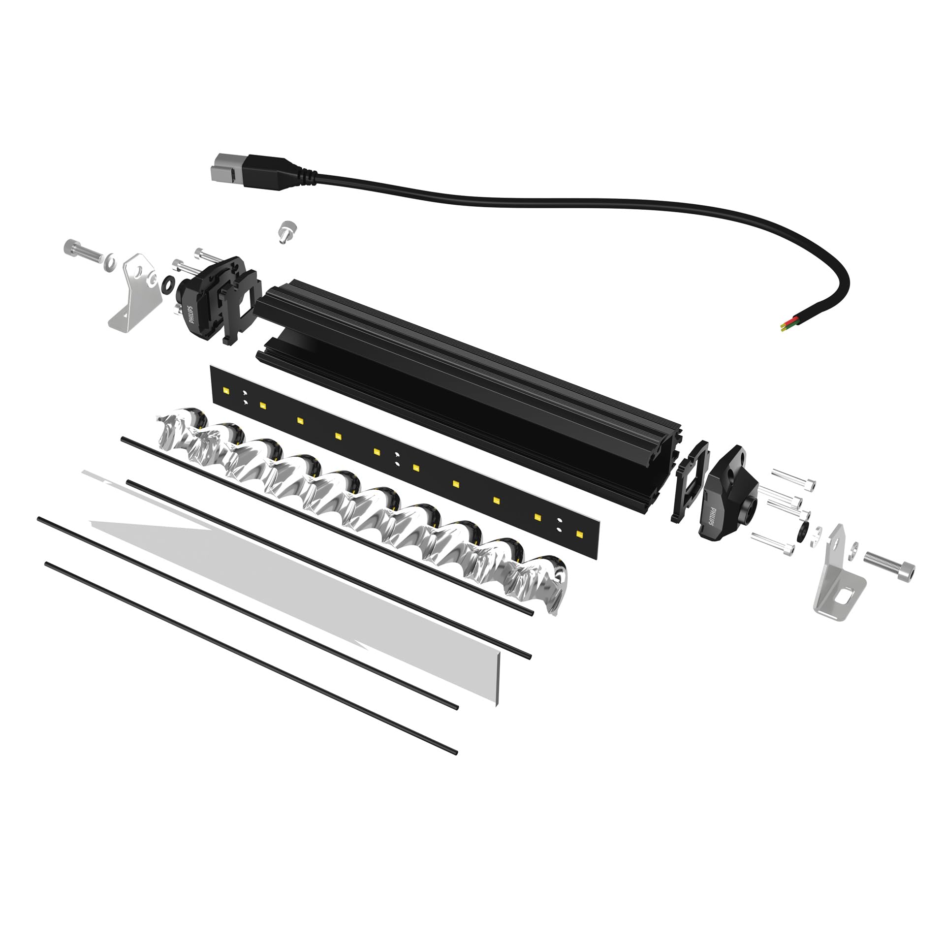 Philips Ultinon Drive 5004L LED-Zusatzscheinwerfer für Fernlichtfunktion, 30'' single-row LED-Lightbar, 12V/24V, 3.200 Lumen, bis zu +458 m Lichtstrahllänge, Straßenzulassung