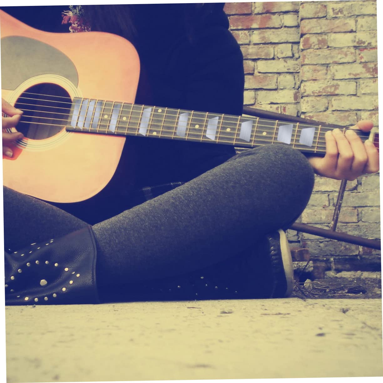 COSMEVIVI 3pcs Guitar Fretboard Stickers Trapezoid Decals Easy Peel off Guitar Fingerboard