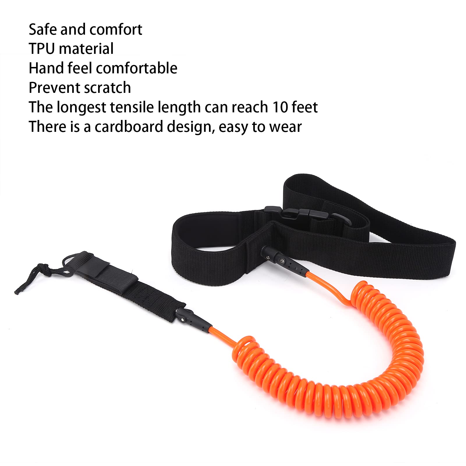 Tavola da Surf Le TPU Elicoidale Comoda Corda da Trazione per Surf Ad Alta Elasticità la Corda per Tavola da Surf è Un Accessorio Indispensabile per Qualsiasi Soggiorno da