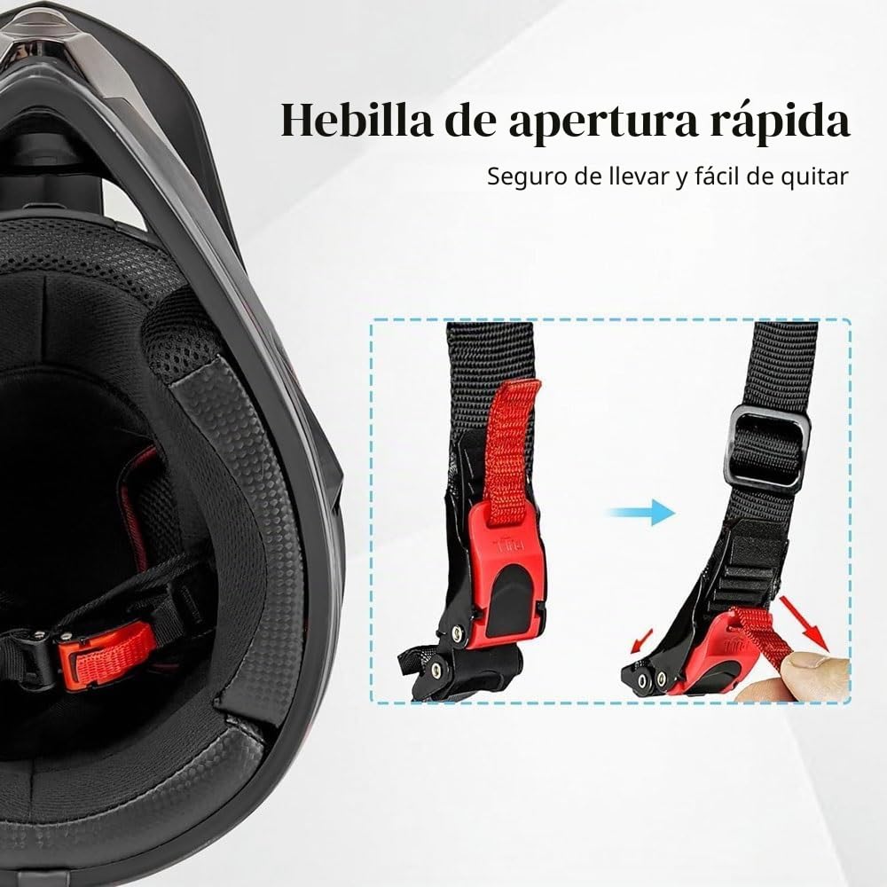 Casco de Motocross Juvenil con Gafas, Guantes Y MáScara para NiñOs de 5 A 14 AñOs, Casco ATV para NiñOs Y NiñAs, BMX, Descenso, Bicicleta de MontañA, Cuatriciclo, Homologado por El Dot