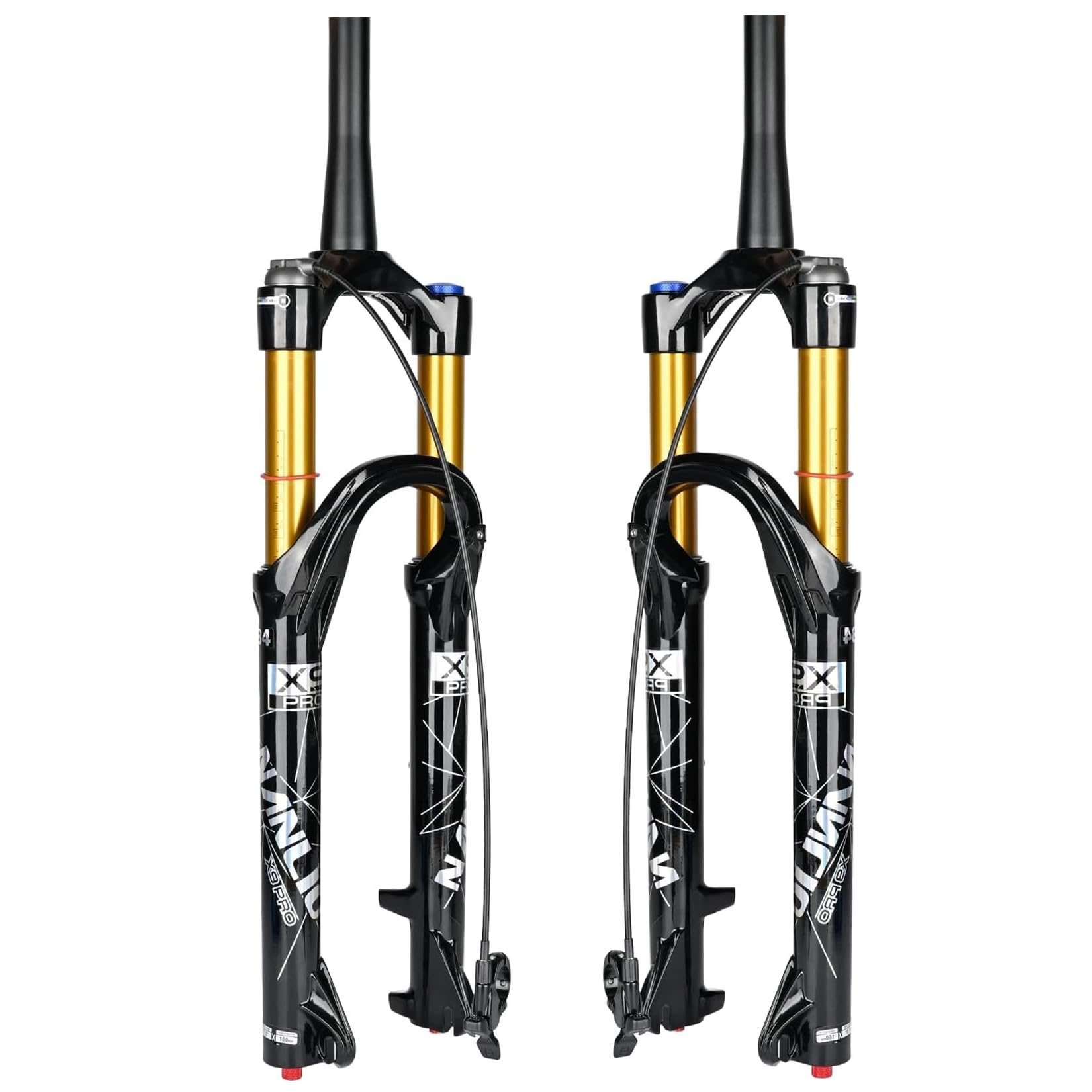 WIQUYBML Mountain Bike Fork Air Suspension Bicycle Front Fork, 26/27.5/29 Inches MTB Bicycles Cycles Forks Adjustable Damping Rebound, 140MM/160MM Travel